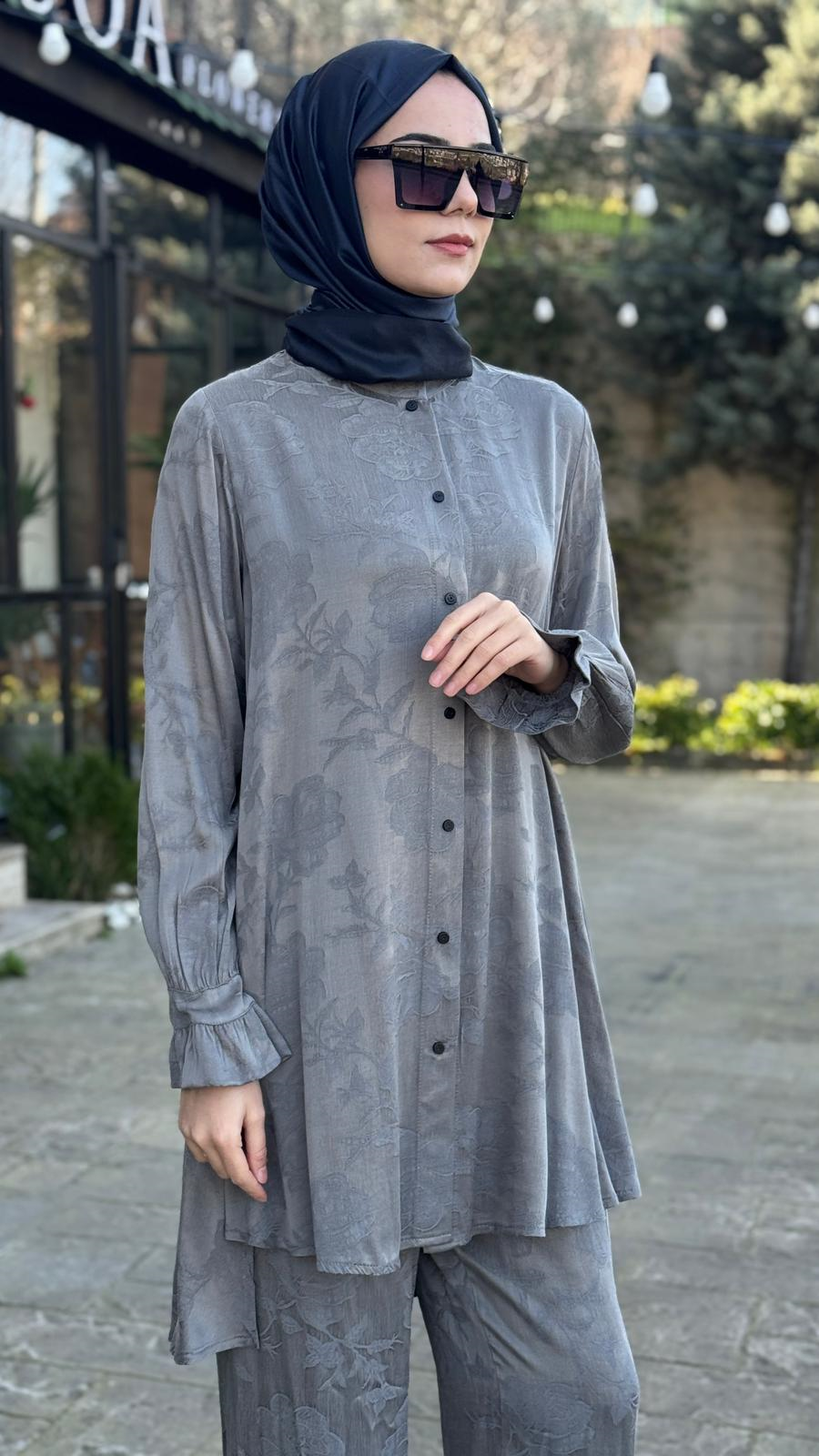 Misswhence Desenli Gömlekli Takım 39019