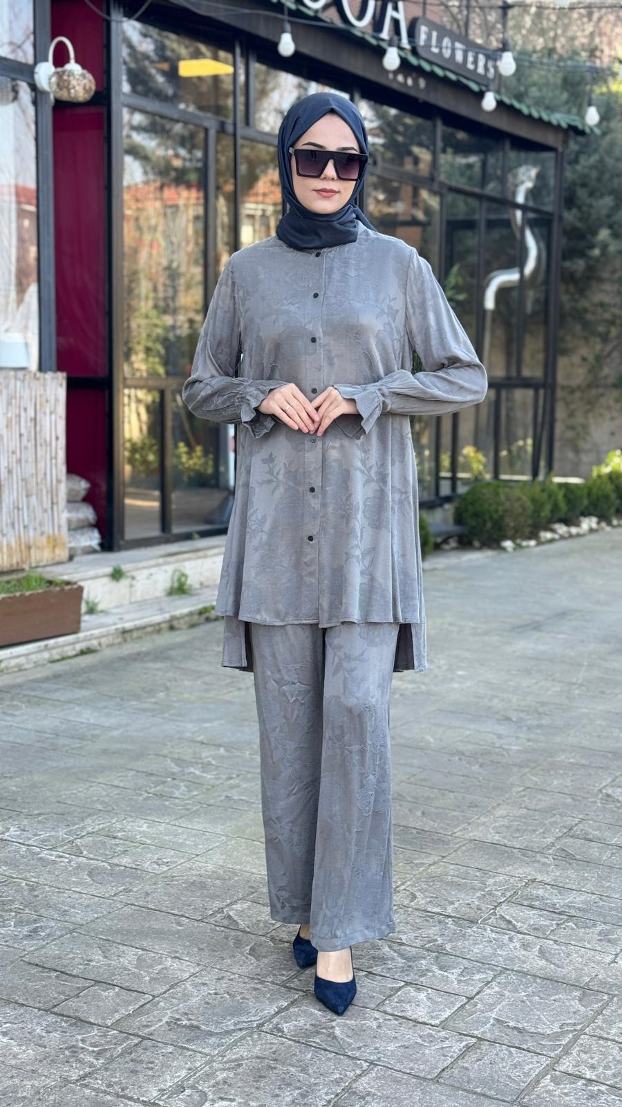 Misswhence Desenli Gömlekli Takım 39019