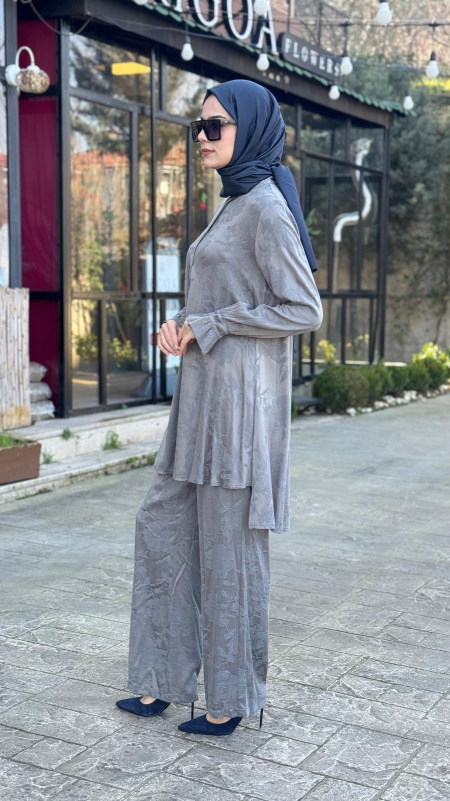Misswhence Desenli Gömlekli Takım 39019