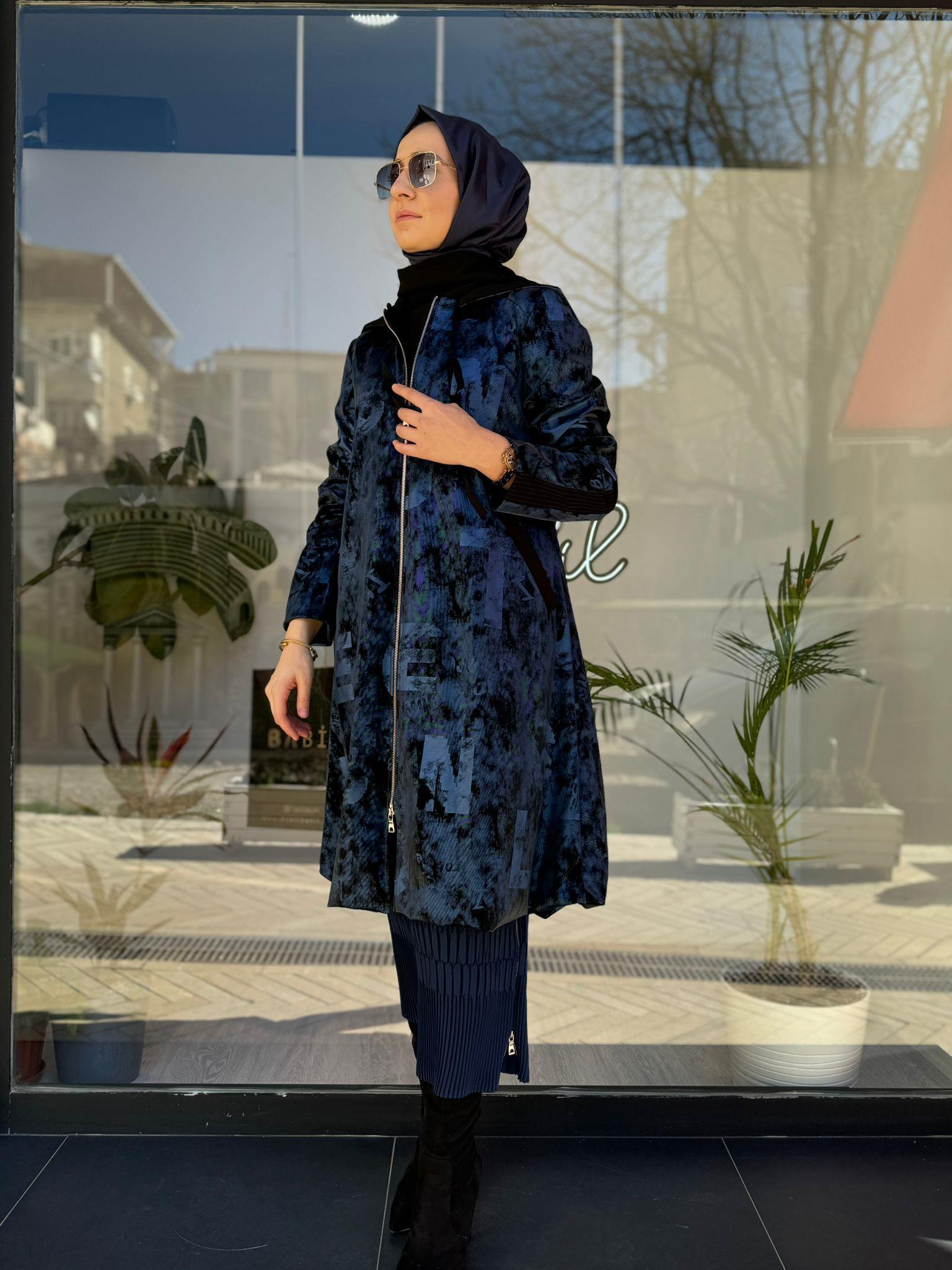 Misswhence Desenli Kap Lacivert 34413