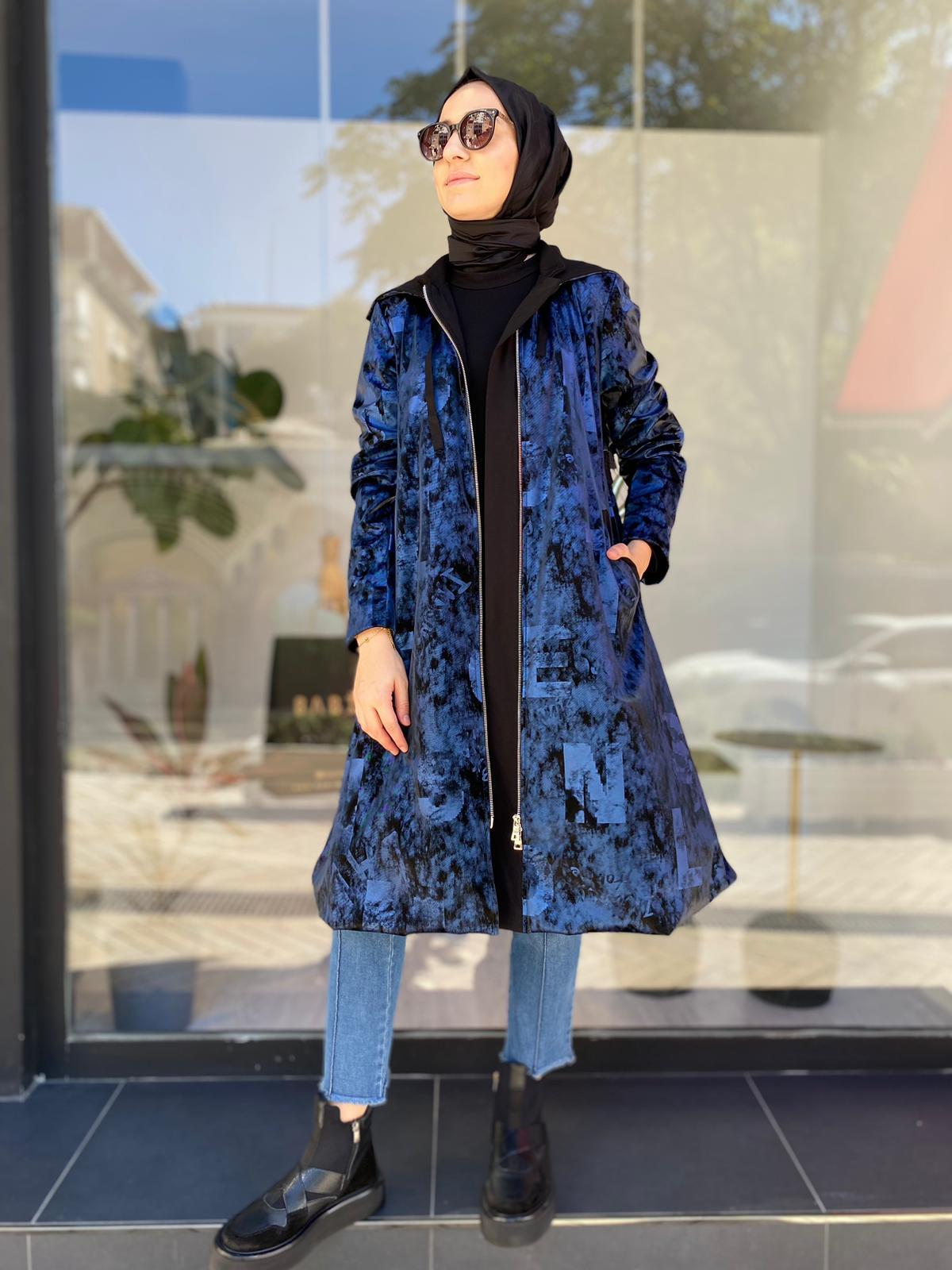 Misswhence Desenli Kap Lacivert 34413