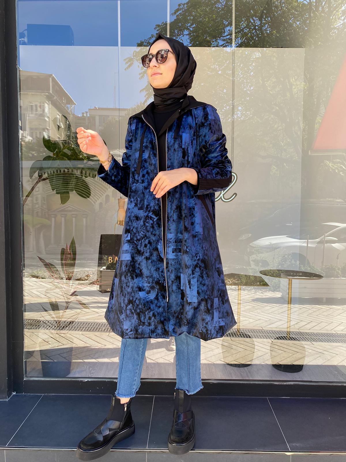 Misswhence Desenli Kap Lacivert 34413
