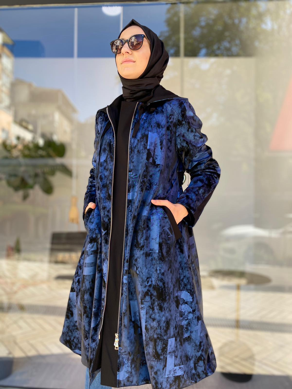 Misswhence Desenli Kap Lacivert 34413