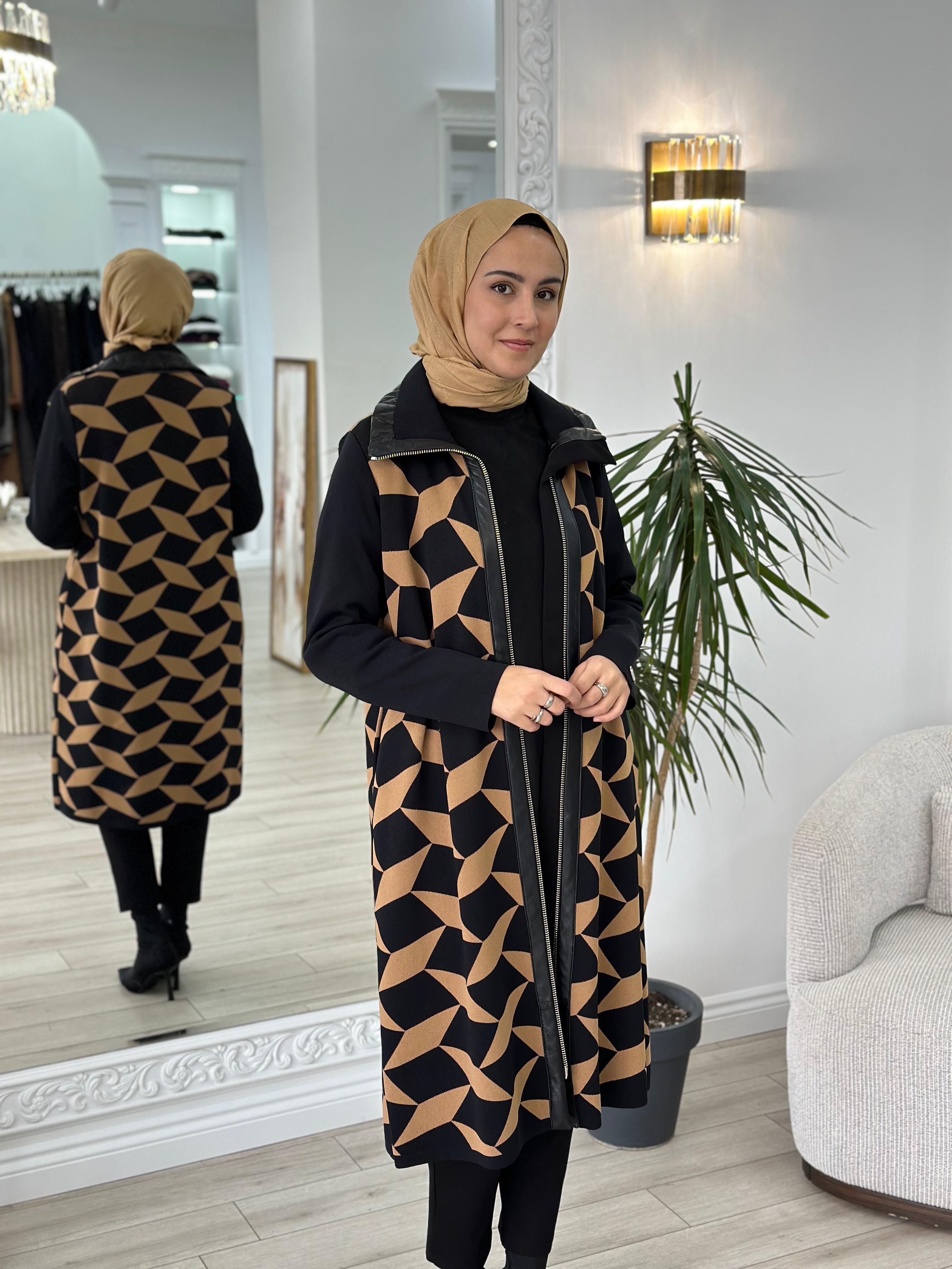 Misswhence Desenli Triko Kap Camel Miss 217