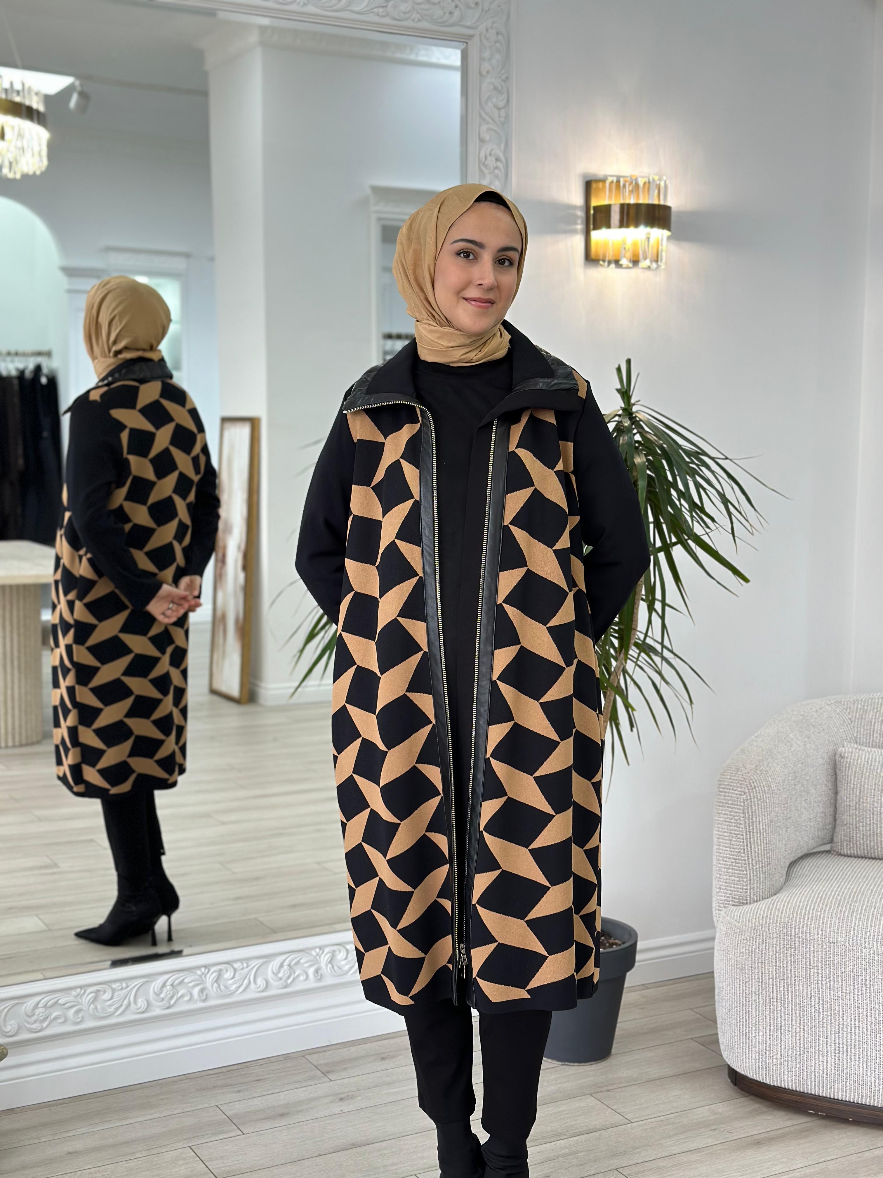 Misswhence Desenli Triko Kap Camel Miss 217