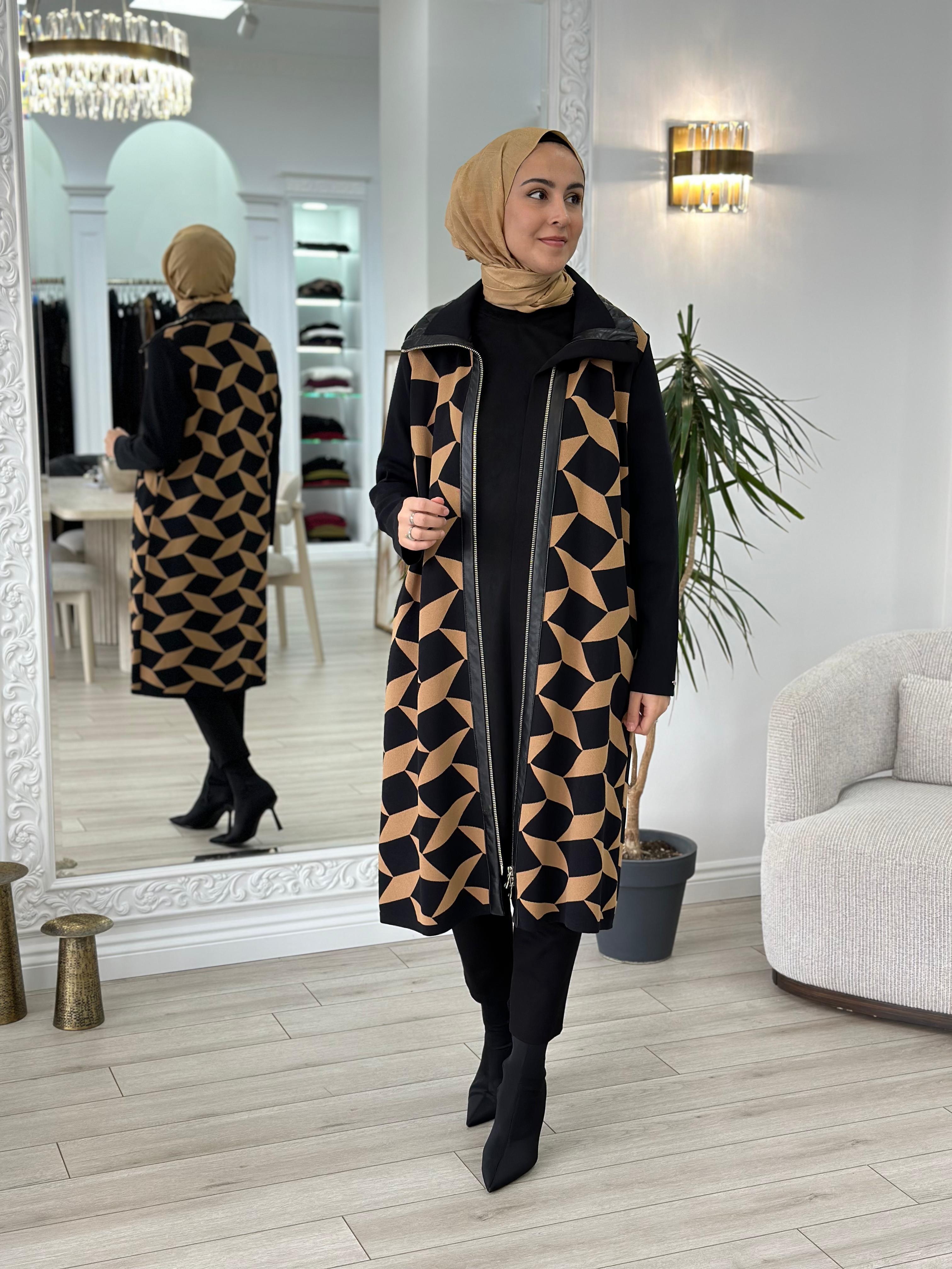 Misswhence Desenli Triko Kap Camel Miss 217