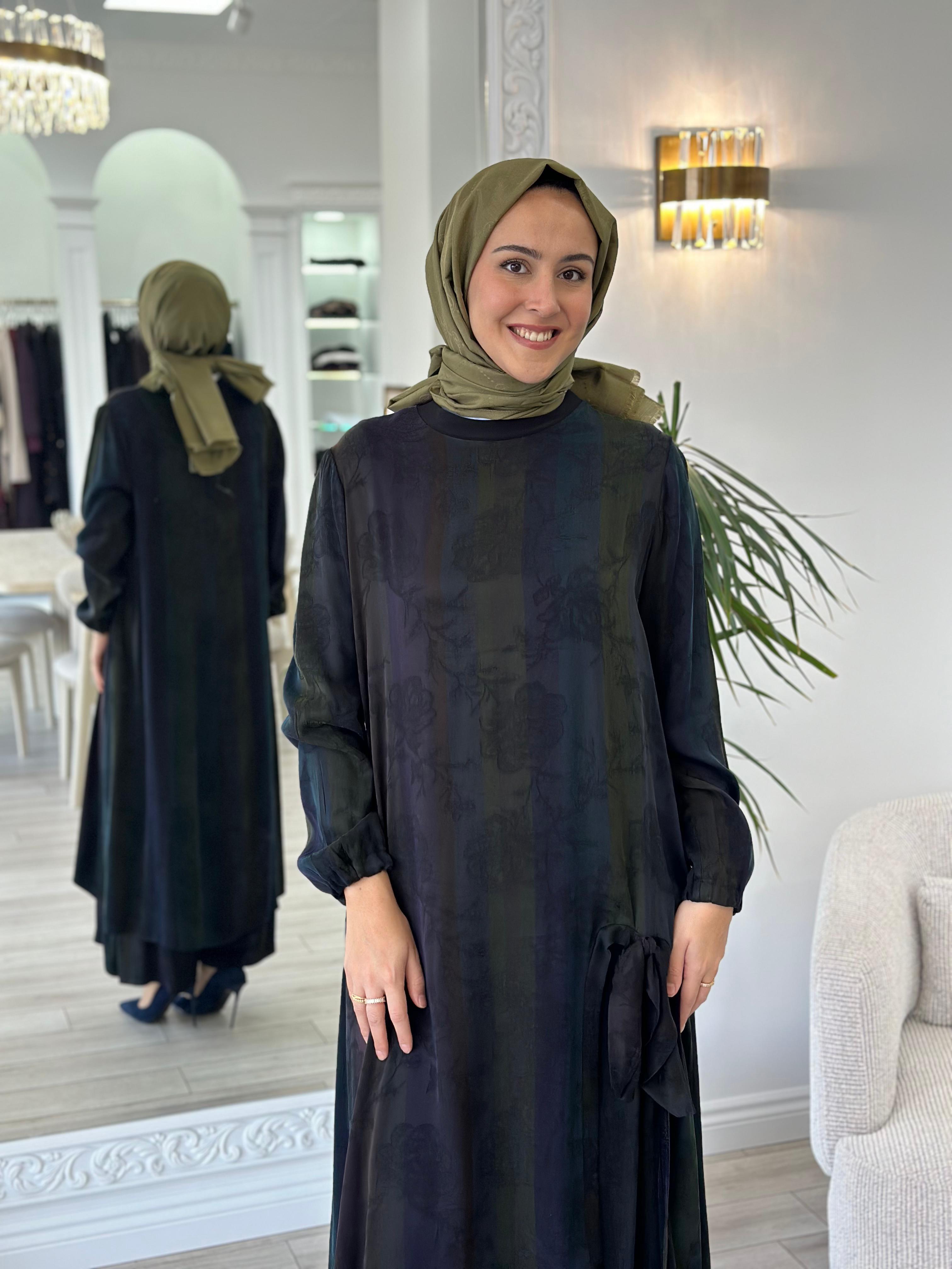 Misswhence Desenli Uzun Tunik-Pantolon Takım 36019