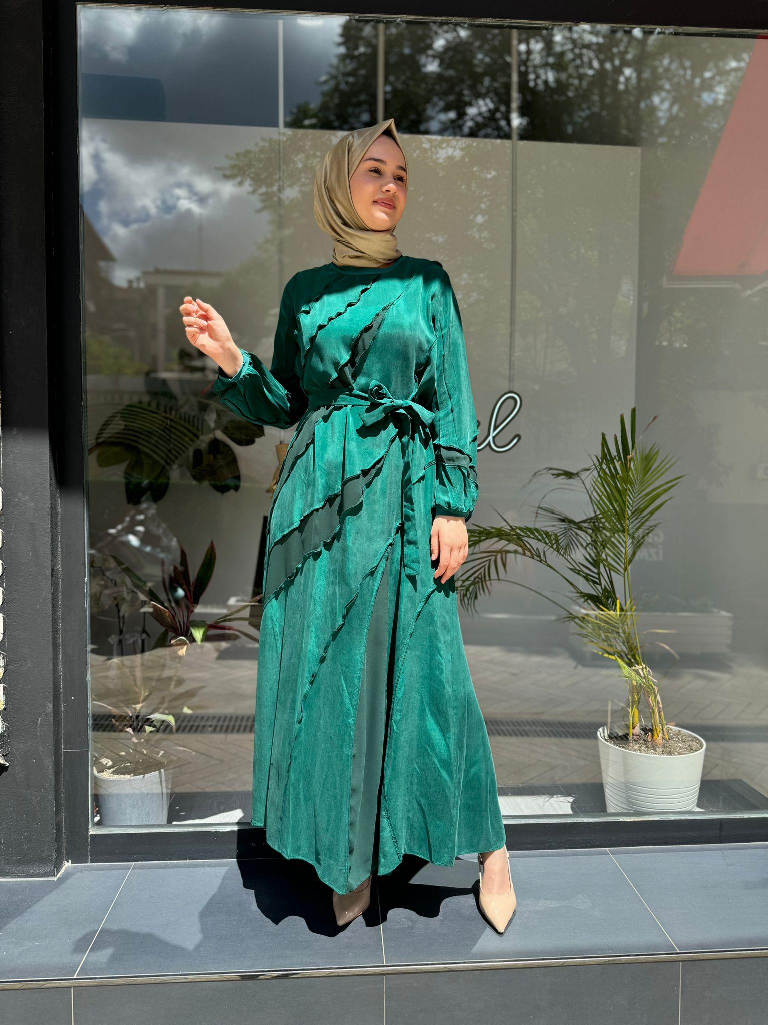 Misswhence Detay Elbise Yeşil 35826