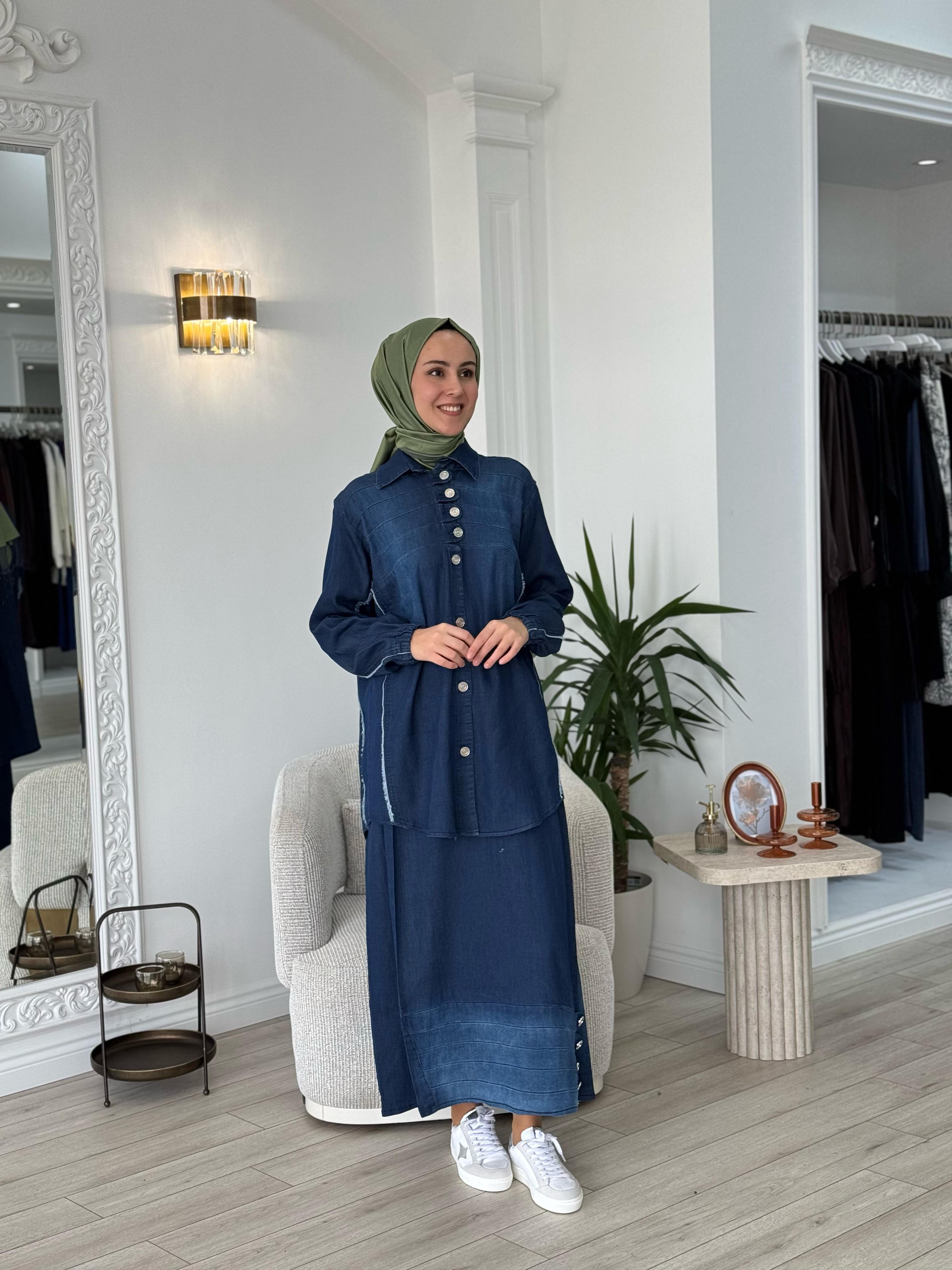 Misswhence Düğme Detaylı Takım Lacivert 37304