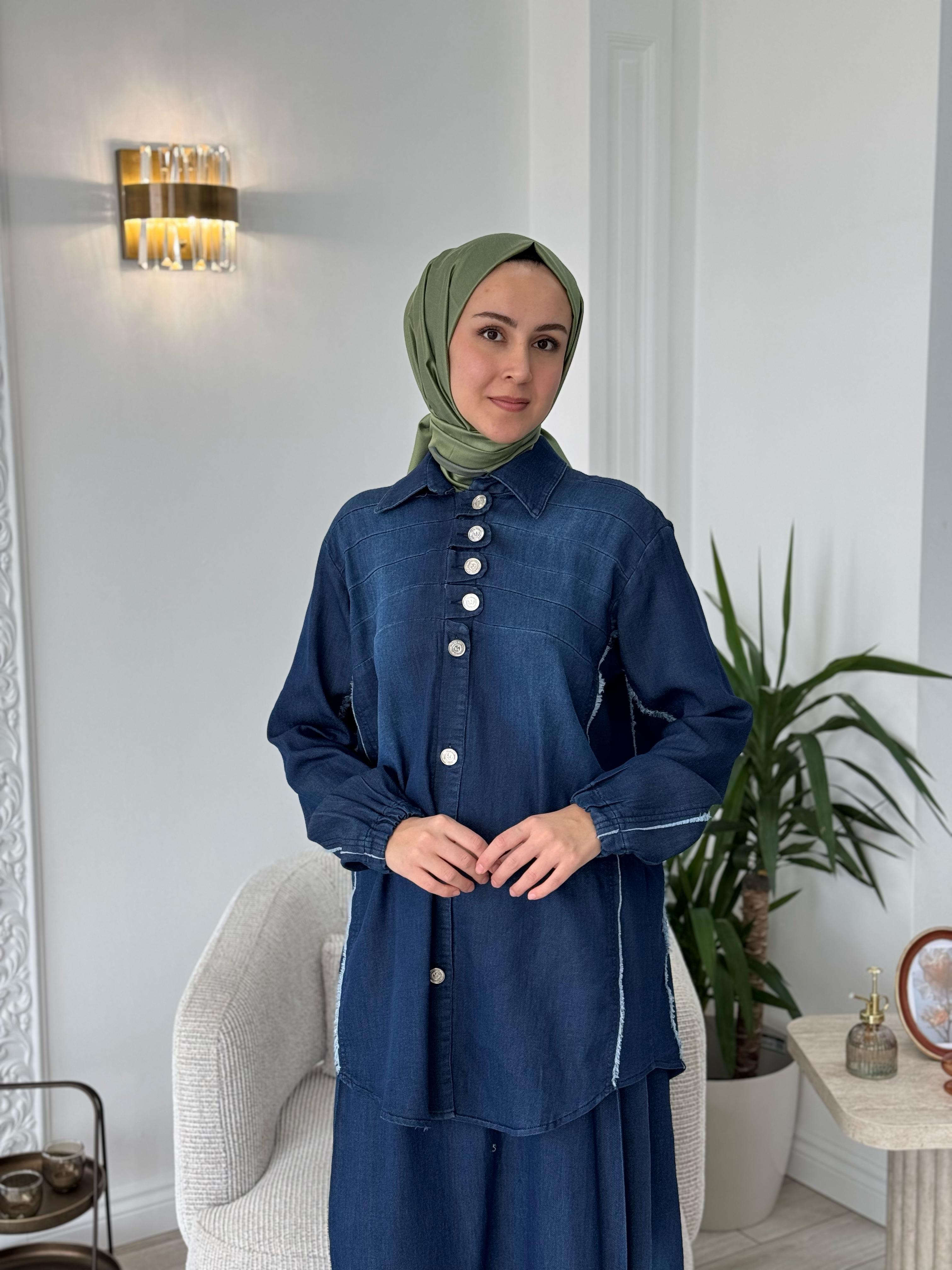 Misswhence Düğme Detaylı Takım Lacivert 37304