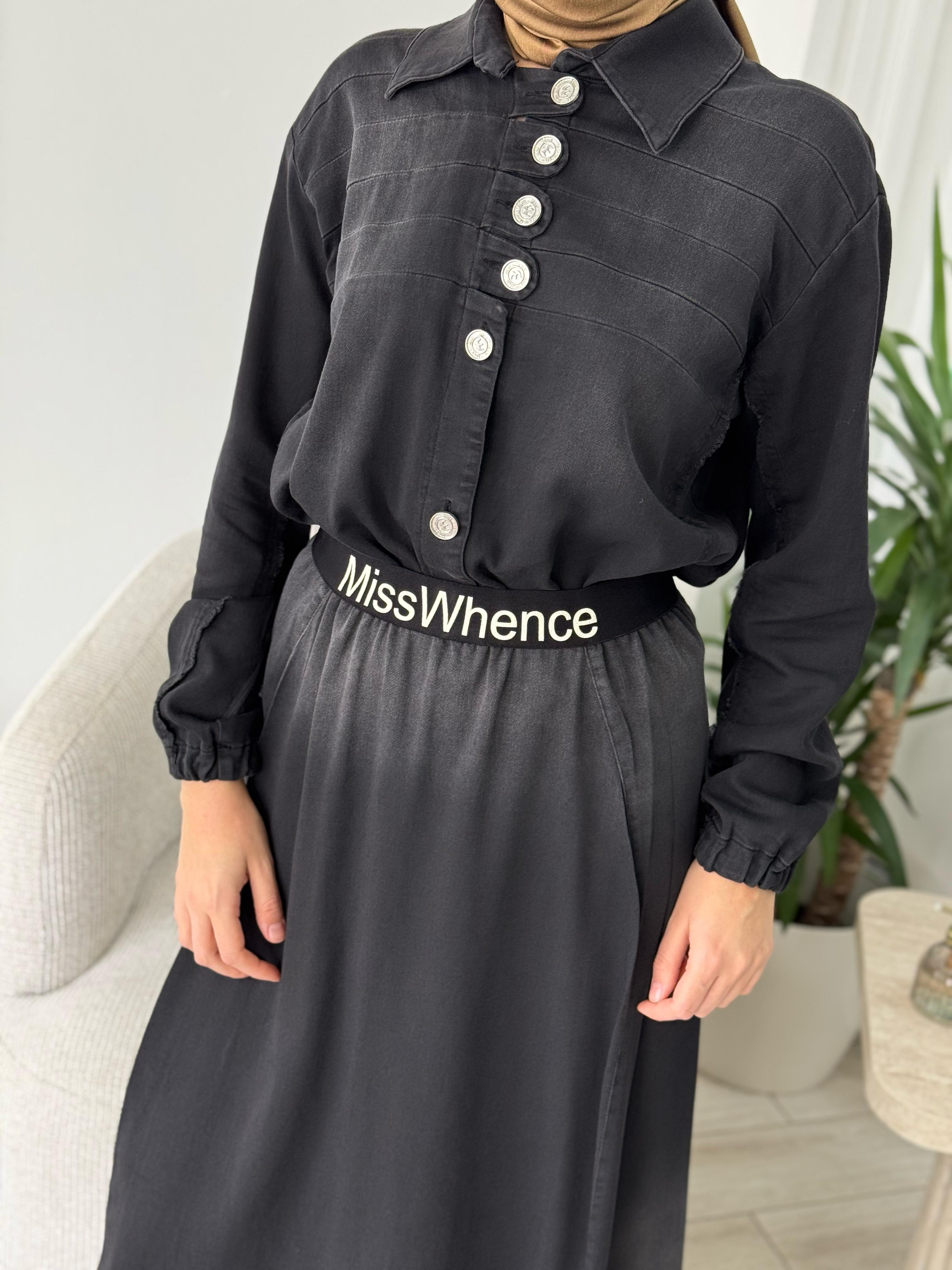 Misswhence Düğme Detaylı Takım Siyah 37304