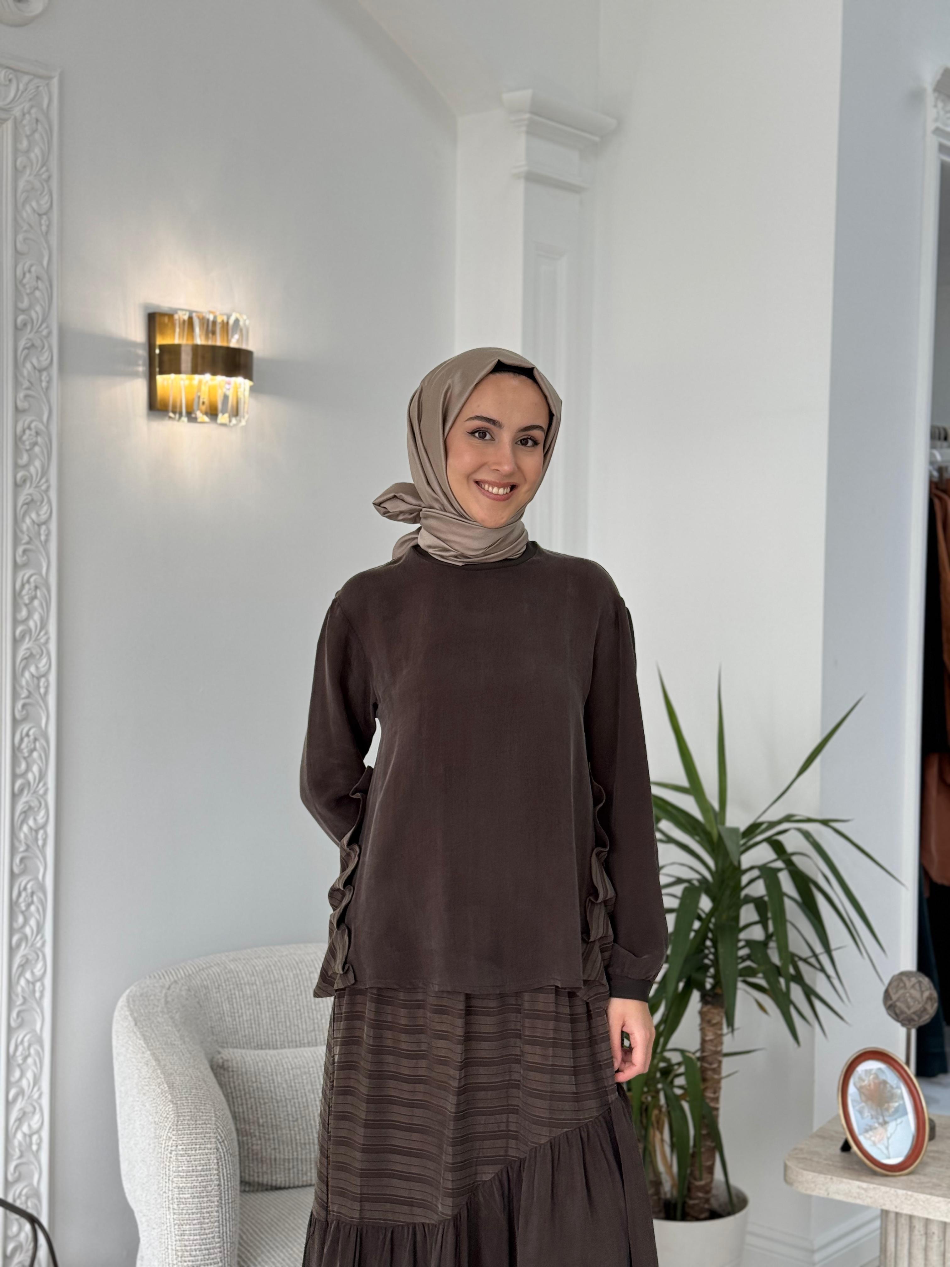 Misswhence Etekli Takım Kahverengi 37016