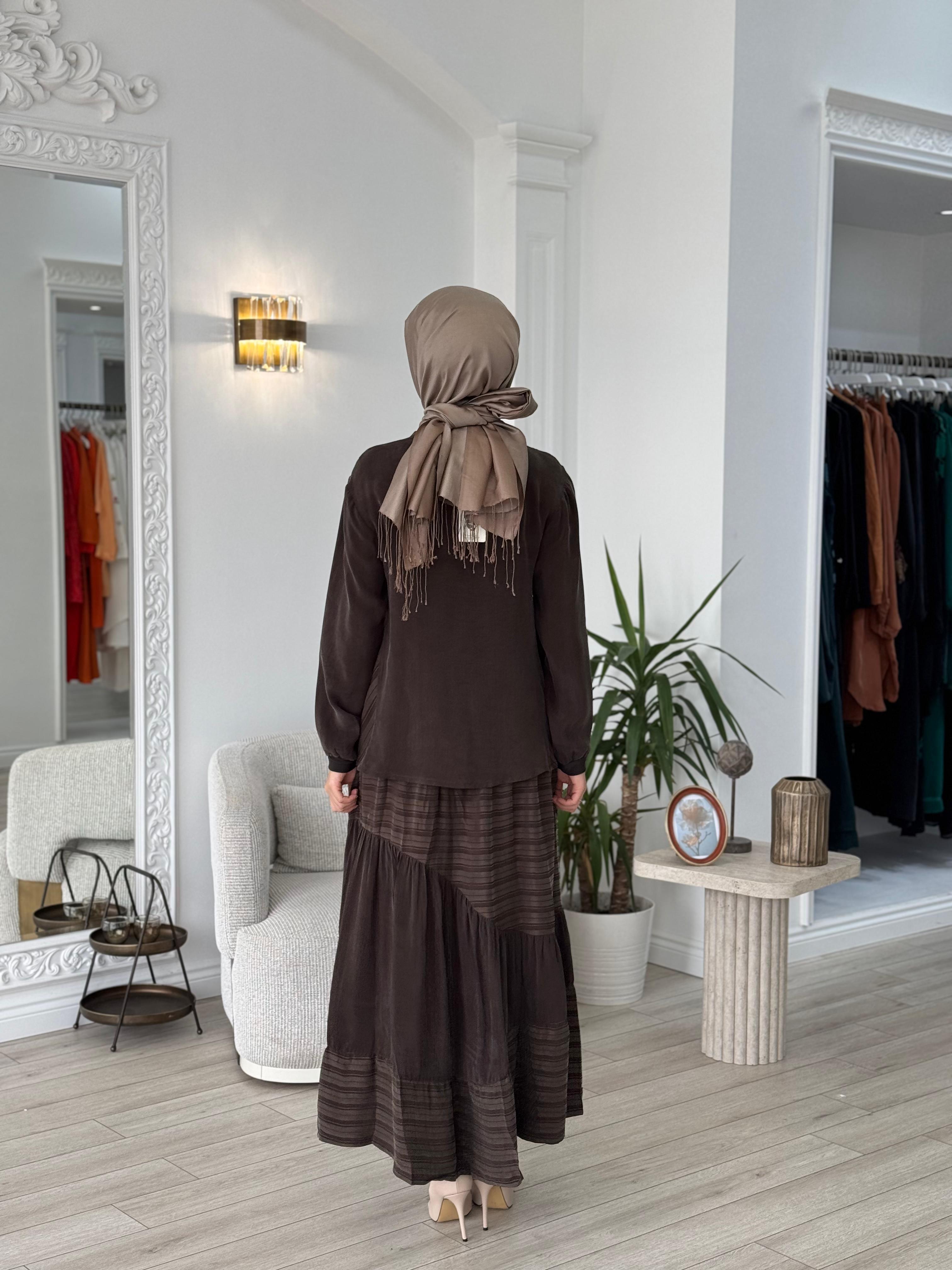 Misswhence Etekli Takım Kahverengi 37016