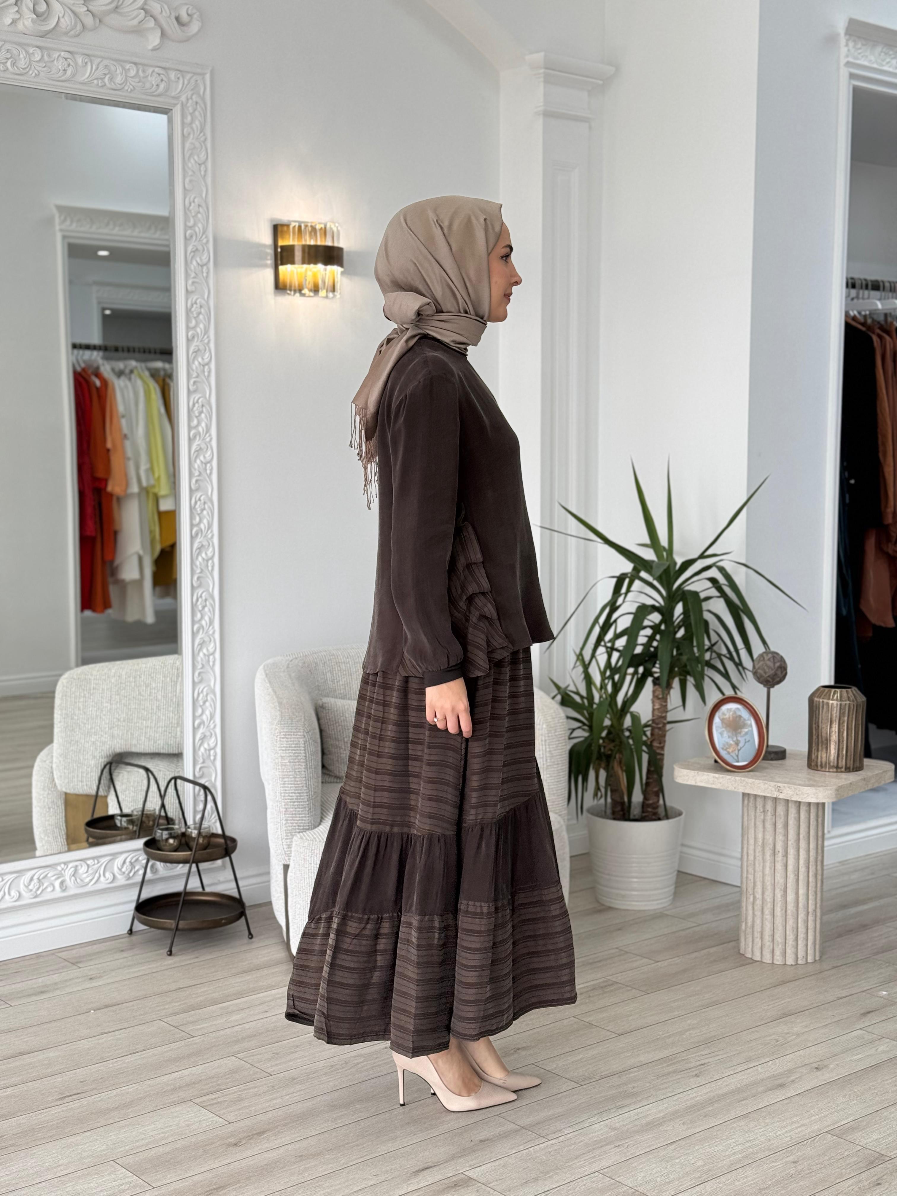 Misswhence Etekli Takım Kahverengi 37016