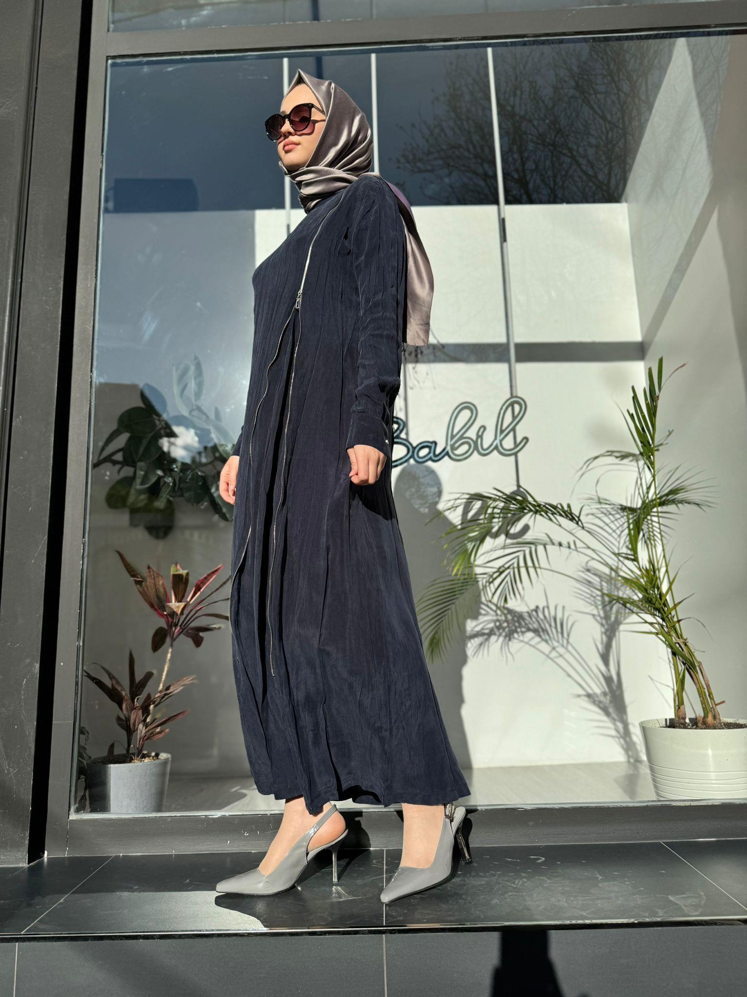 Misswhence Fermuar Detaylı Elbise Lacivert 35800