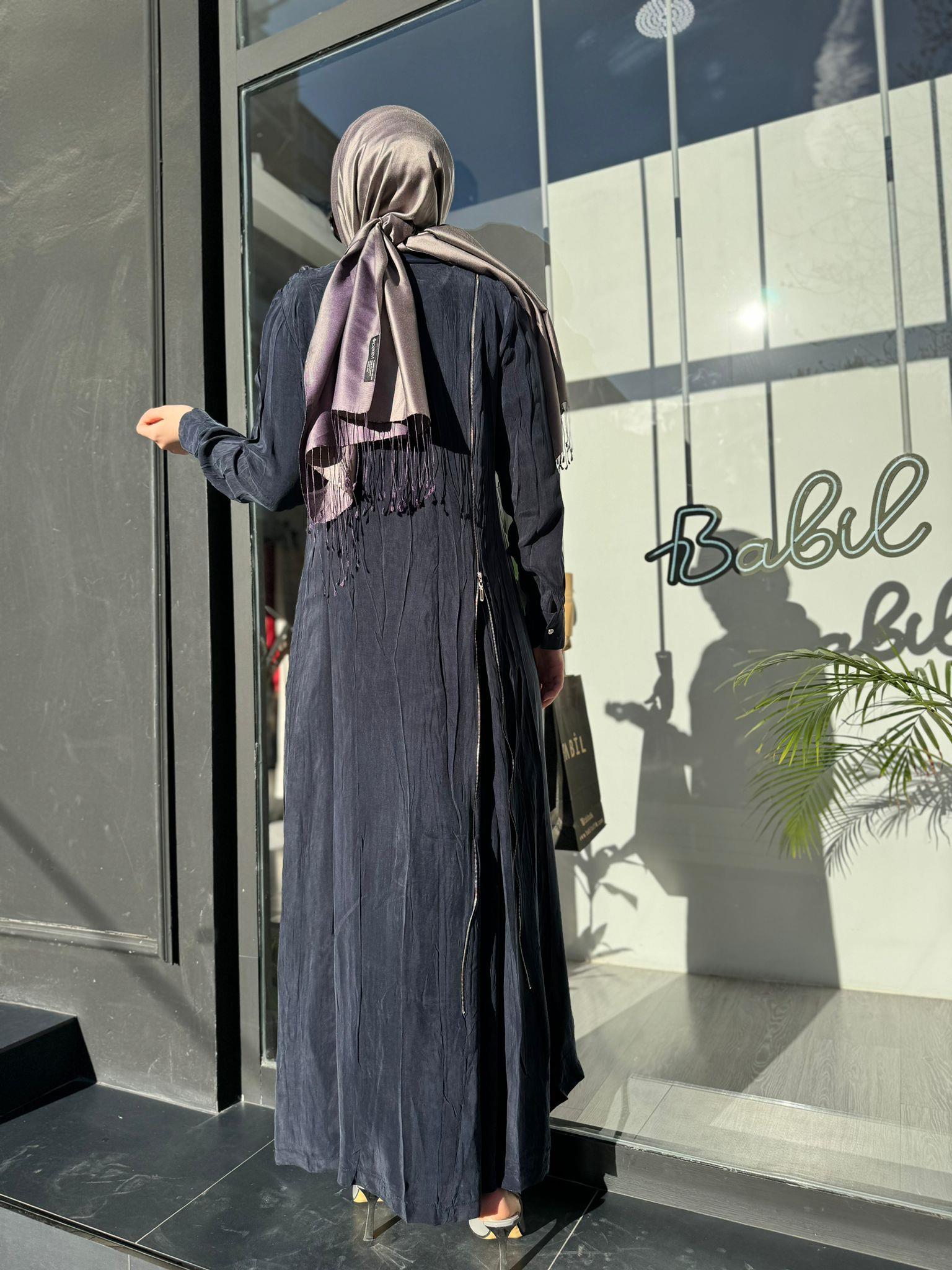 Misswhence Fermuar Detaylı Elbise Lacivert 35800