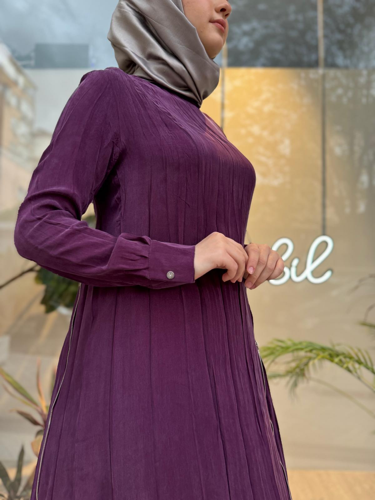 Misswhence Fermuar Detaylı Elbise Mürdüm 35800