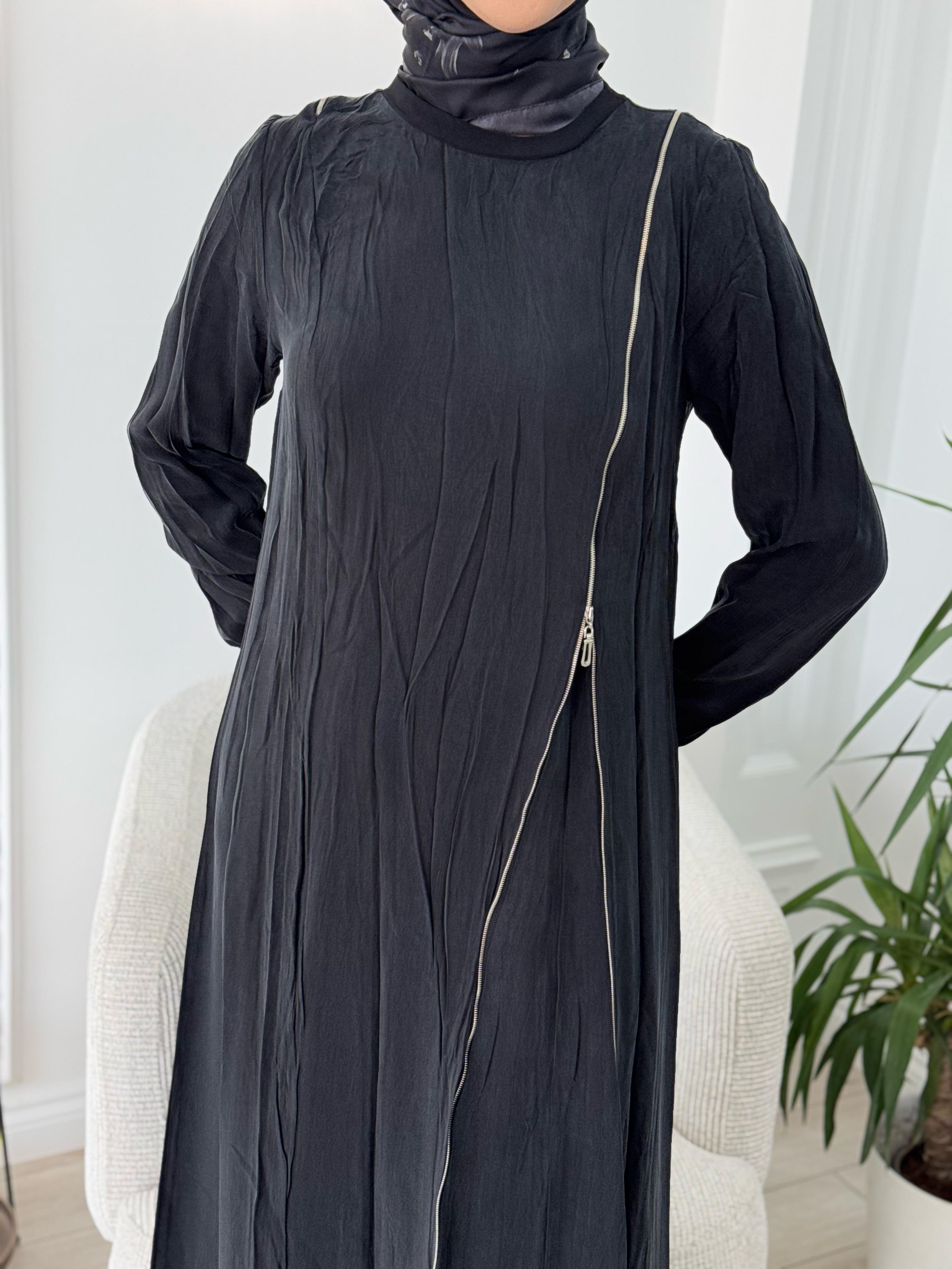 Misswhence Fermuar Detaylı Elbise Siyah 37830