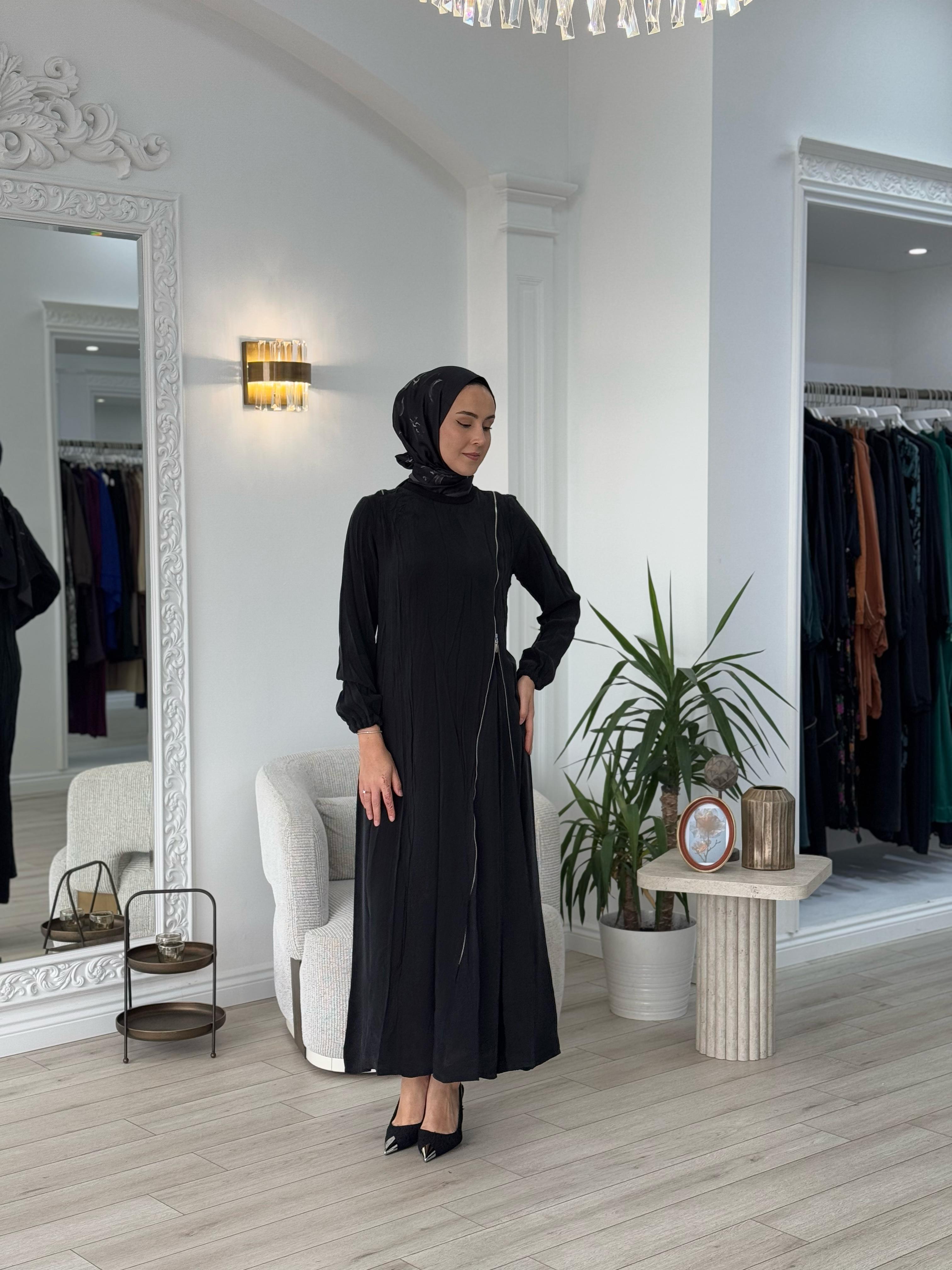 Misswhence Fermuar Detaylı Elbise Siyah 37830