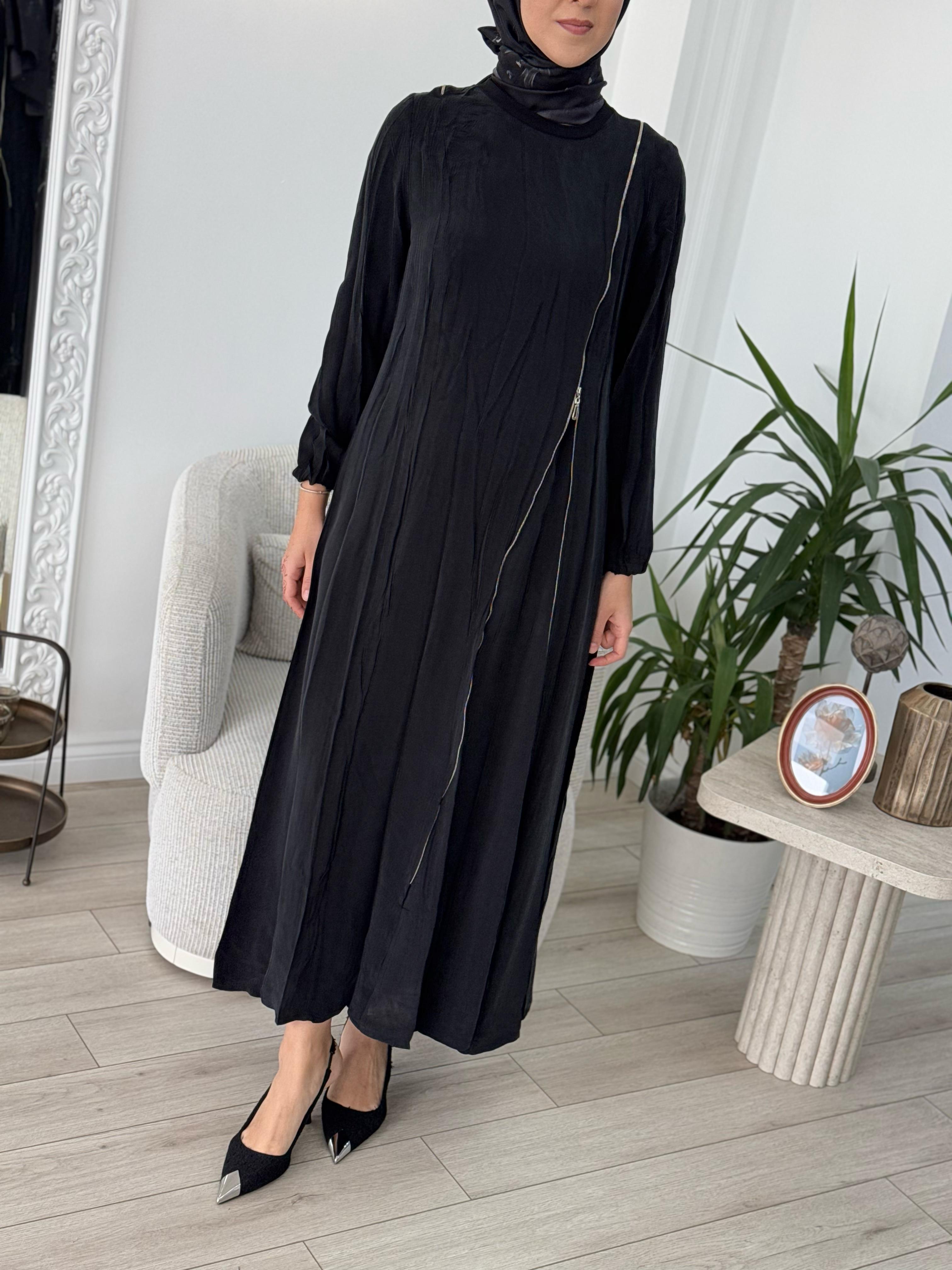 Misswhence Fermuar Detaylı Elbise Siyah 37830