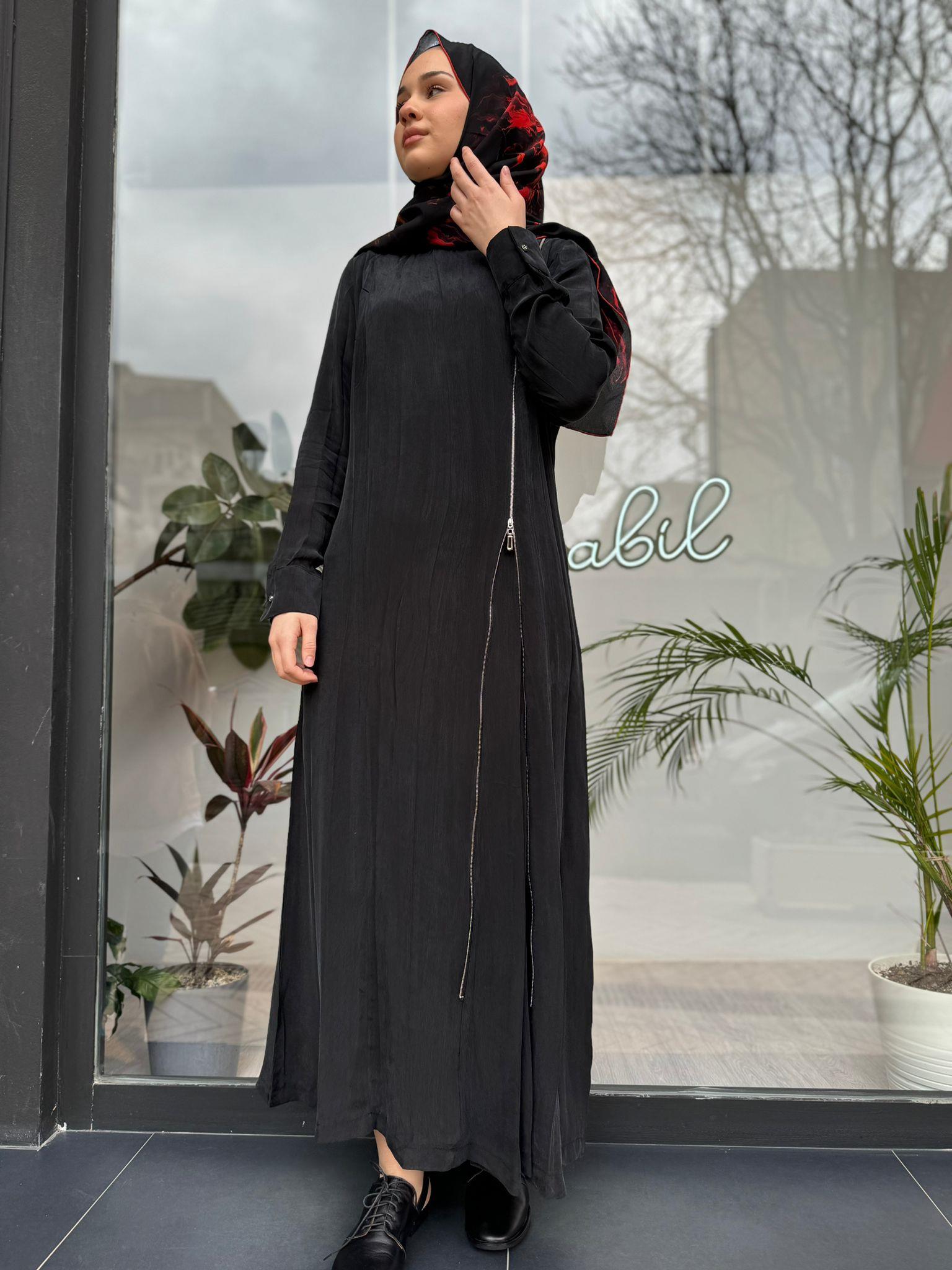Misswhence Fermuar Detaylı Elbise Siyah 35800