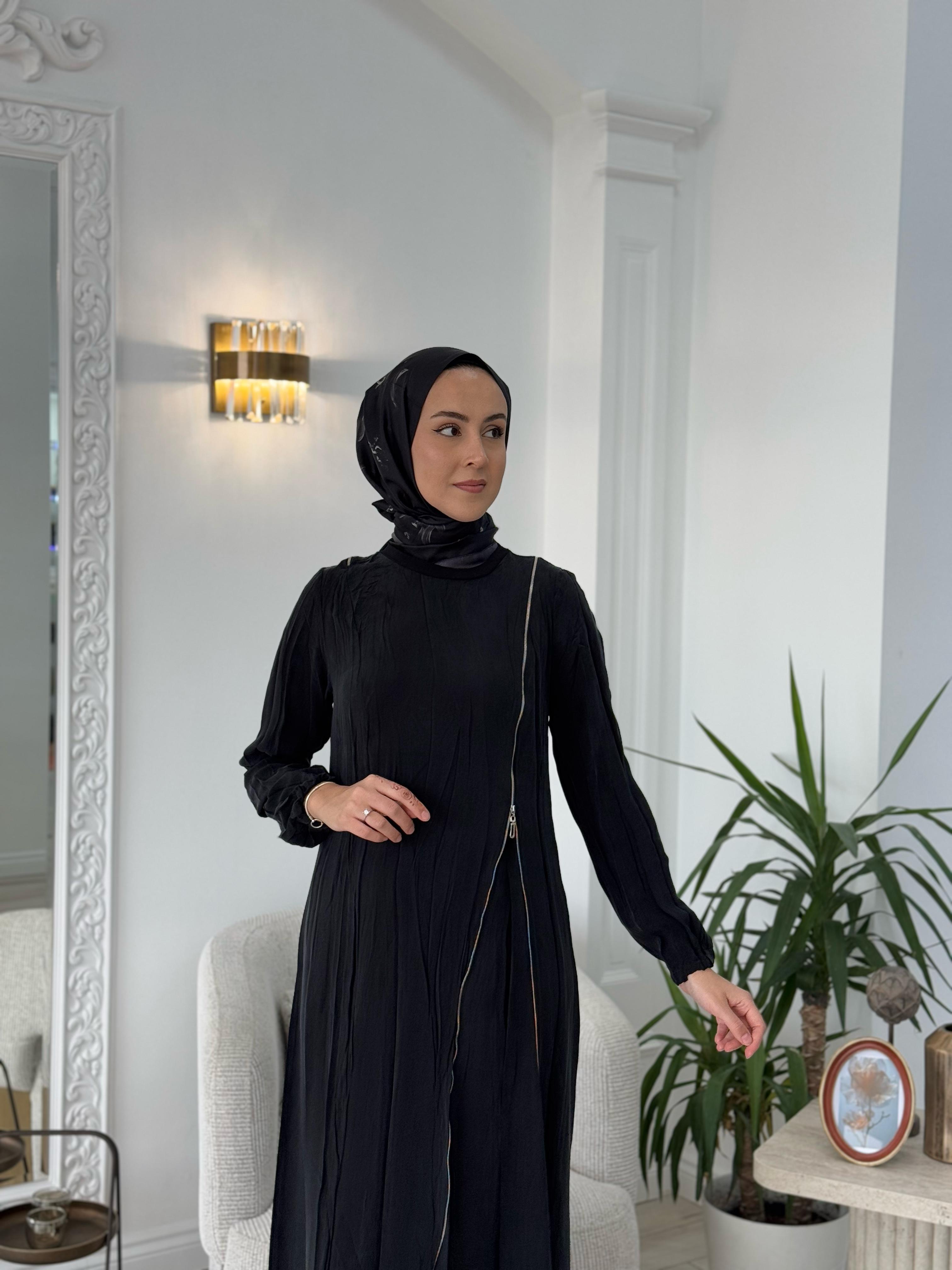 Misswhence Fermuar Detaylı Elbise Siyah 37830