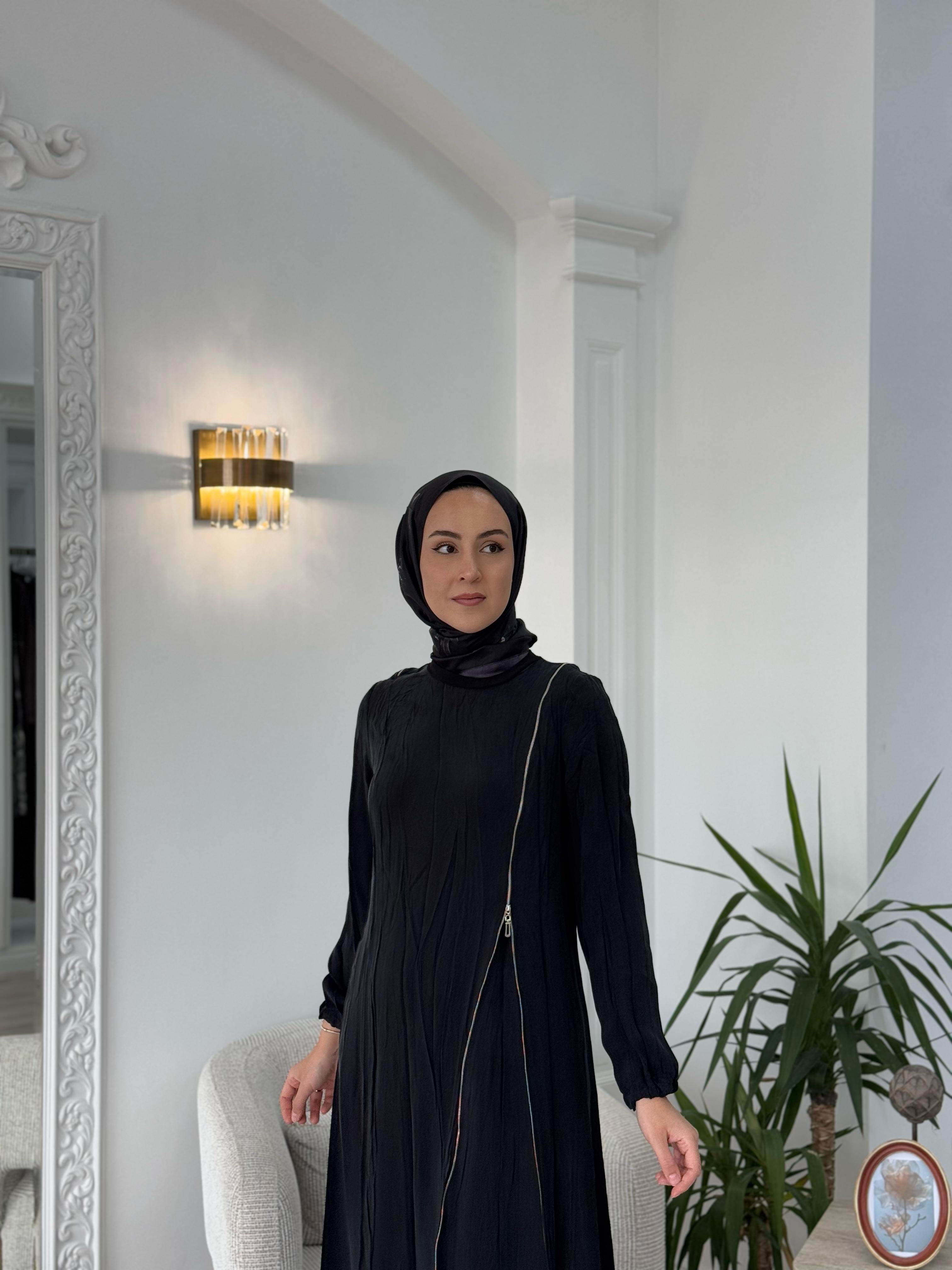 Misswhence Fermuar Detaylı Elbise Siyah 37830