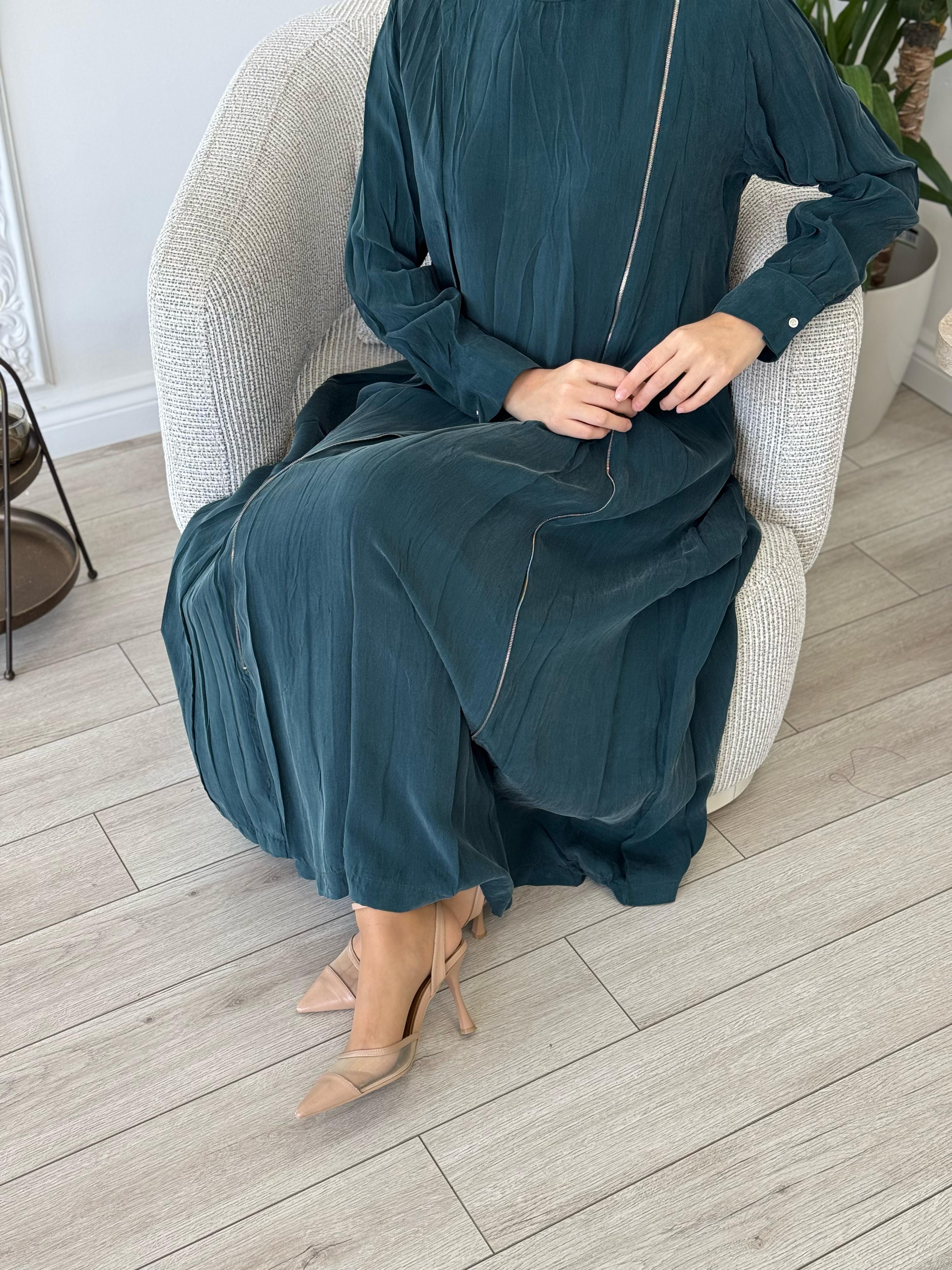 Misswhence Fermuar Detaylı Elbise Yeşil 35800