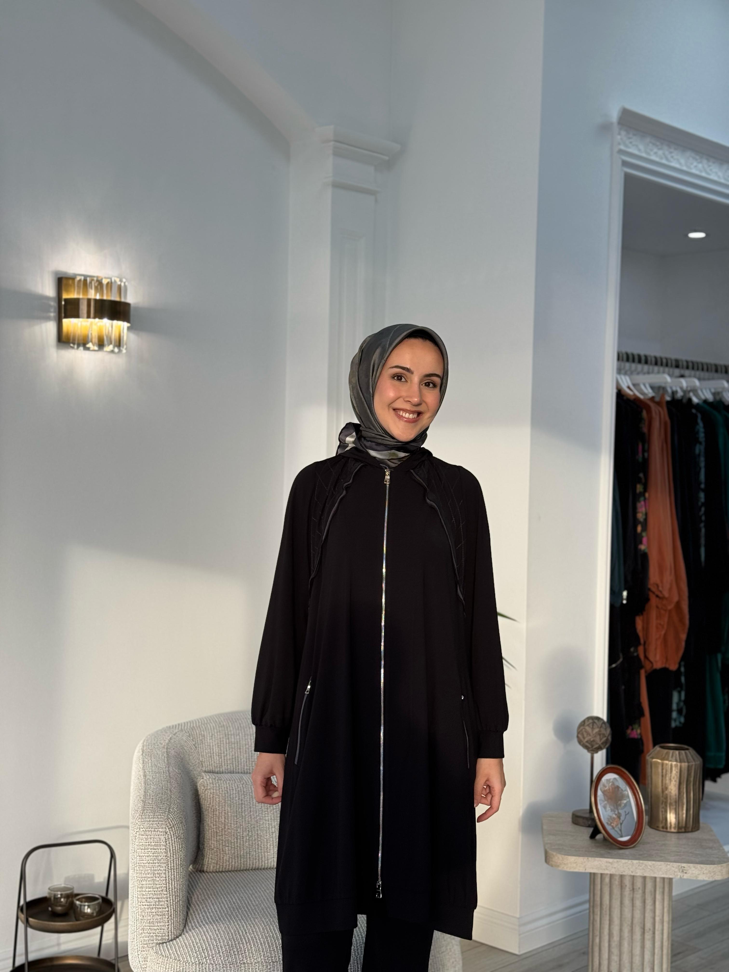 Misswhence Fermuar Detaylı Kap Siyah 37415