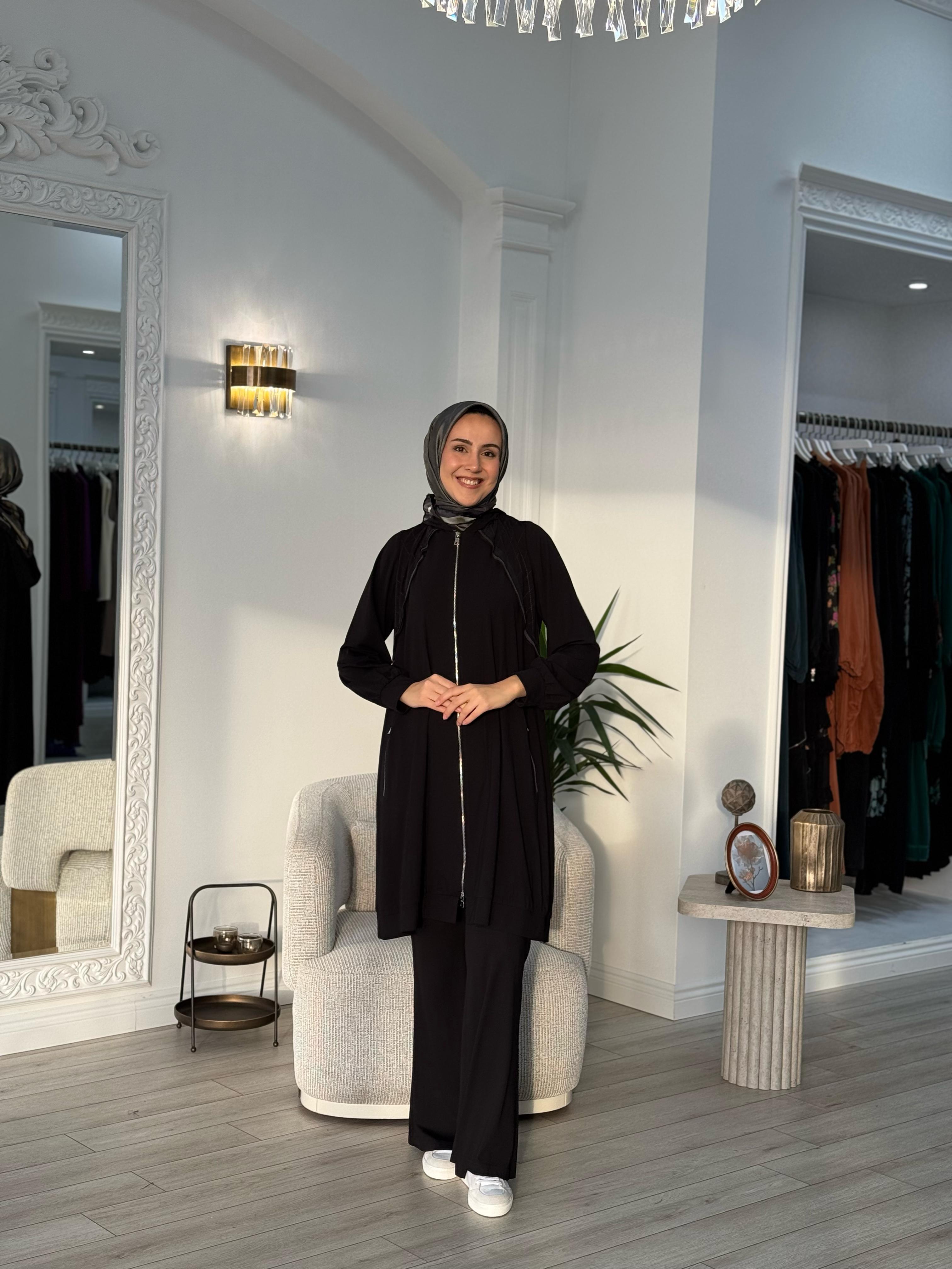 Misswhence Fermuar Detaylı Kap Siyah 37415