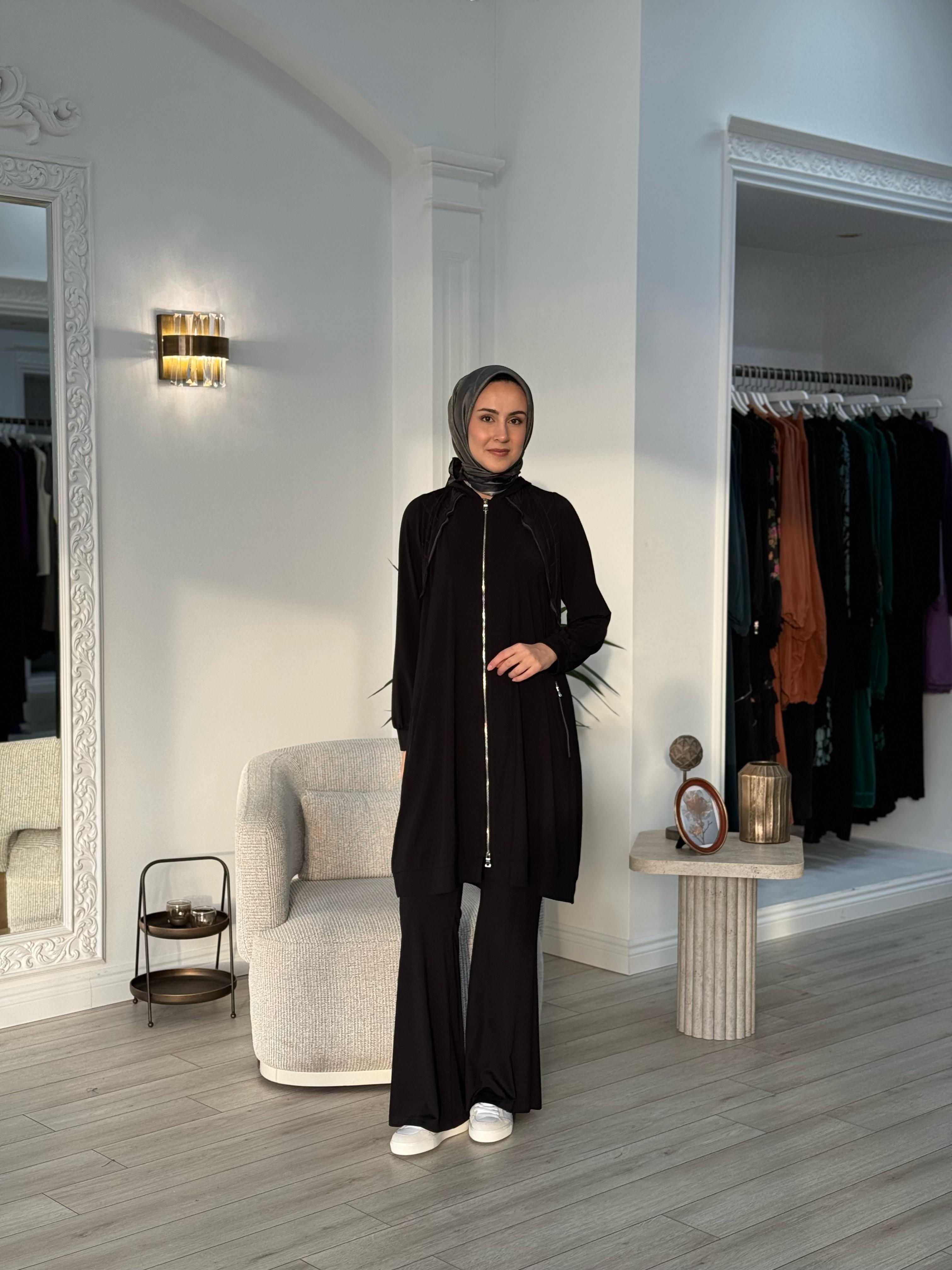 Misswhence Fermuar Detaylı Kap Siyah 37415