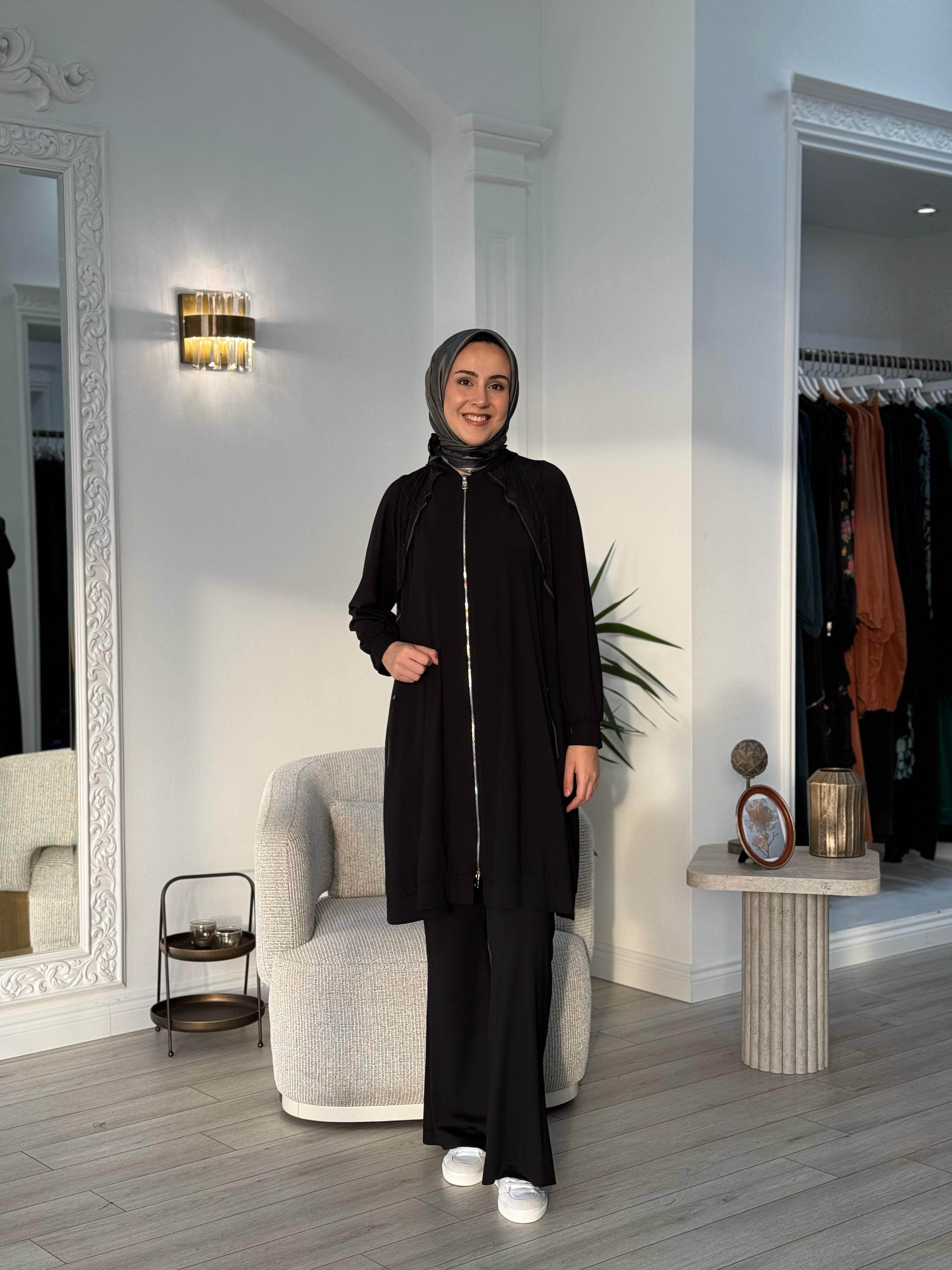 Misswhence Fermuar Detaylı Kap Siyah 37415