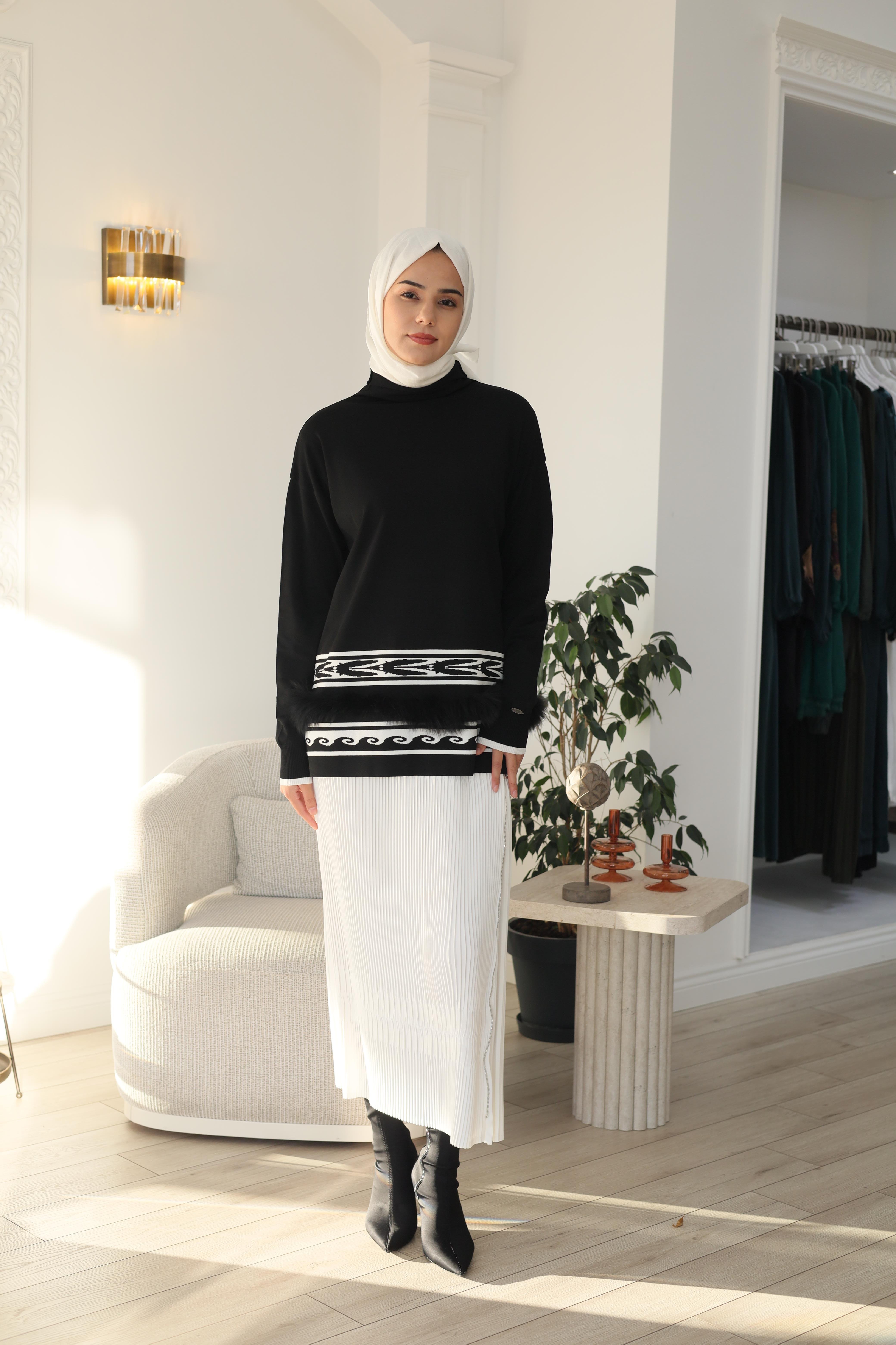 Misswhence Fermuar Detaylı Pilise Etek Beyaz 38921