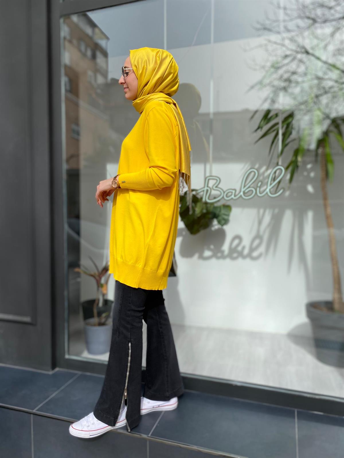 Misswhence Fermuar Detaylı Siyah Kot Pantolon 33107 