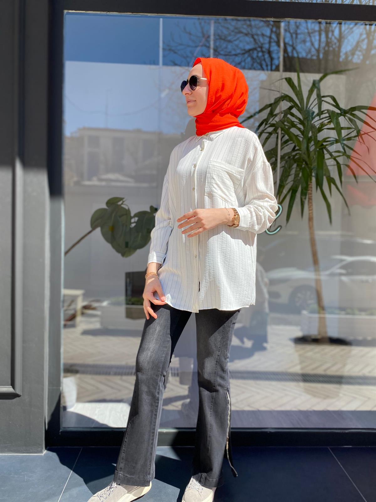 Misswhence Fermuar Detaylı Siyah Kot Pantolon 33107 