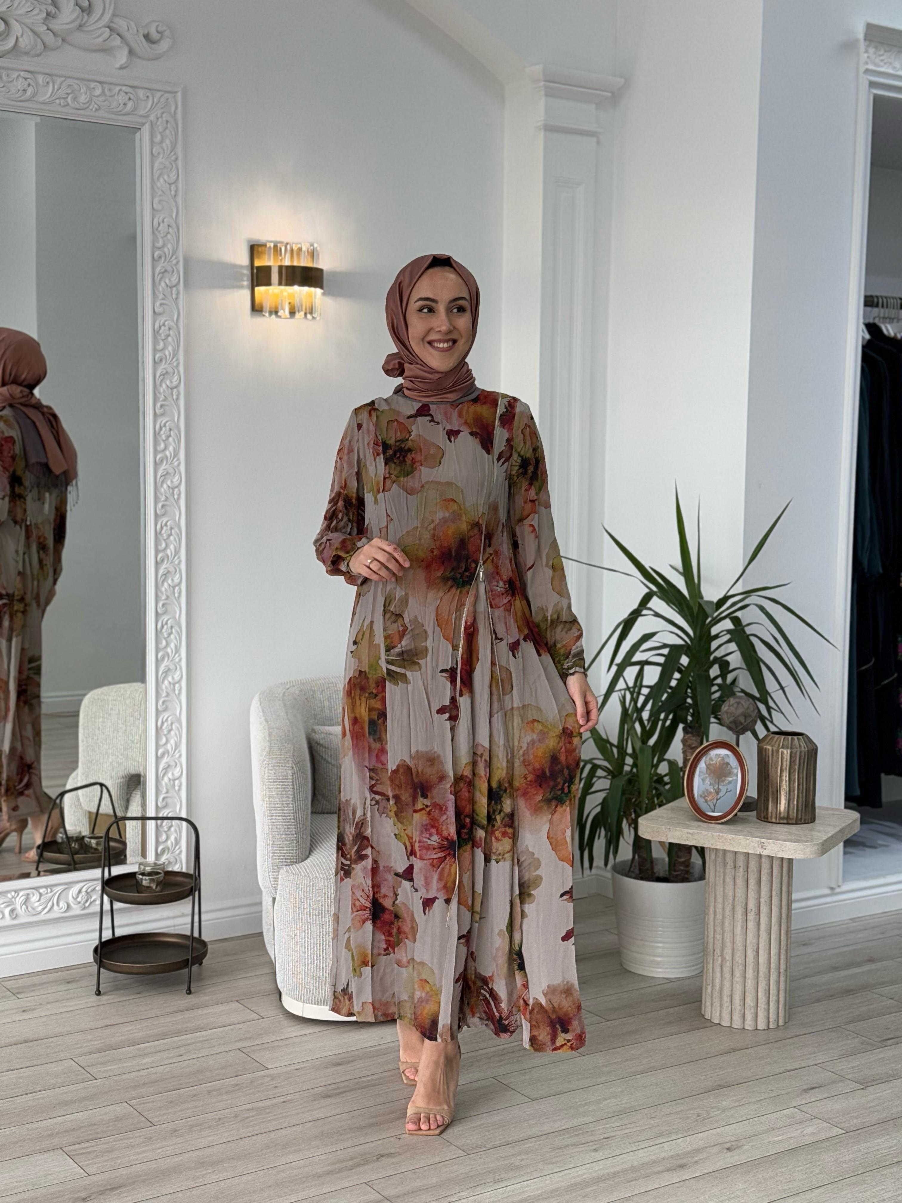 Misswhence Fermuar Detaylı Taş Baskılı Elbise 37830