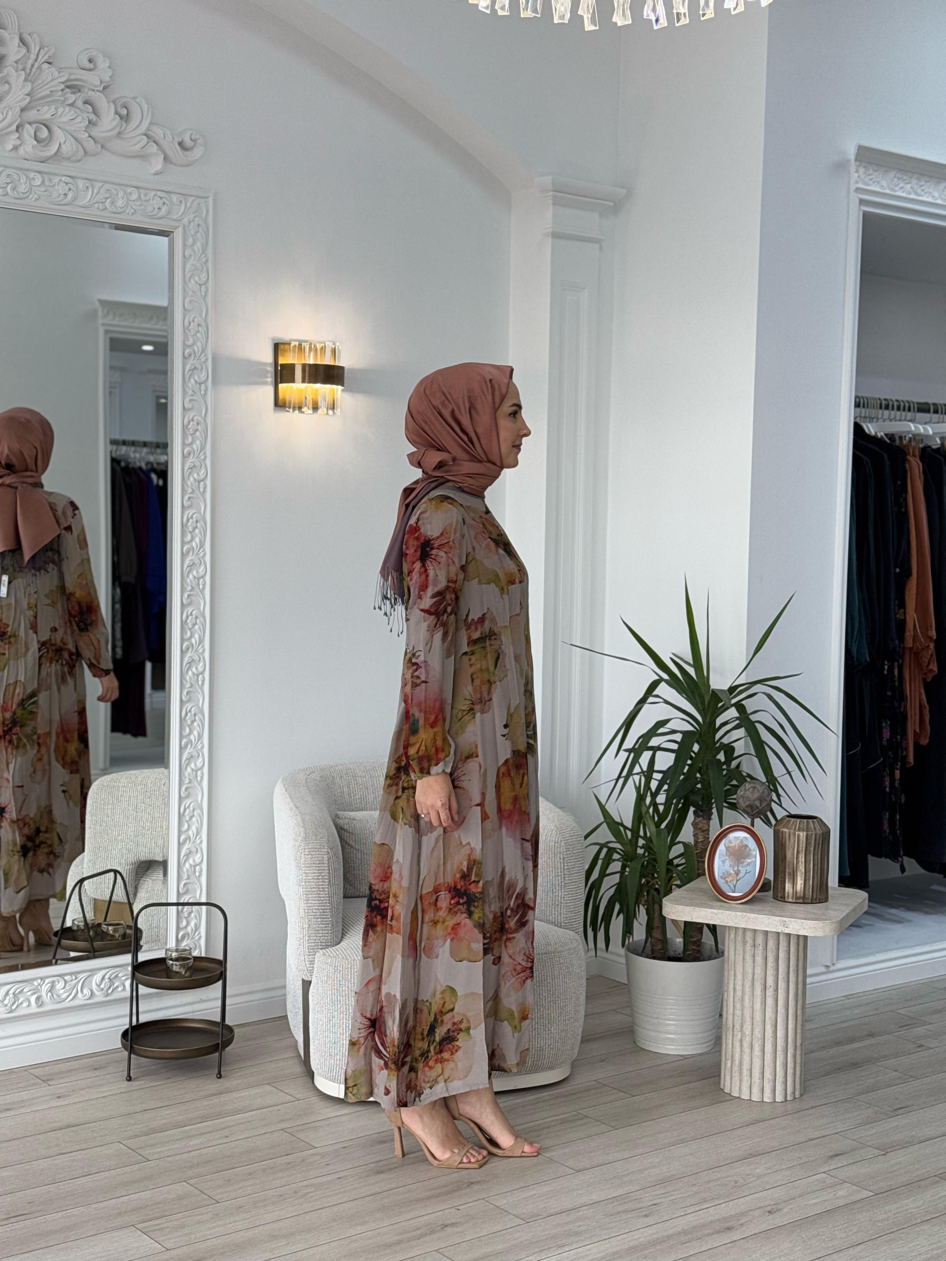 Misswhence Fermuar Detaylı Taş Baskılı Elbise 37830