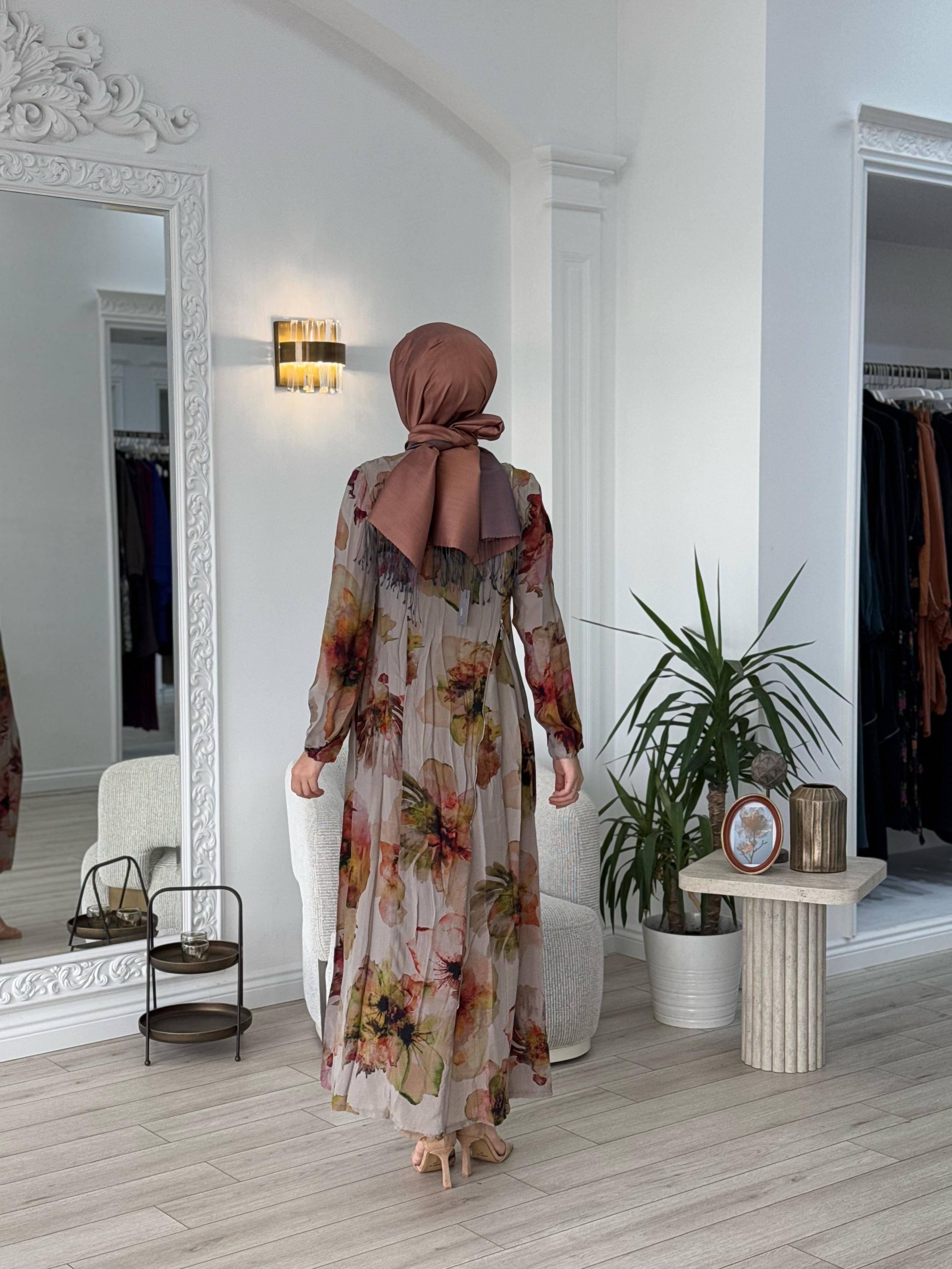 Misswhence Fermuar Detaylı Taş Baskılı Elbise 37830