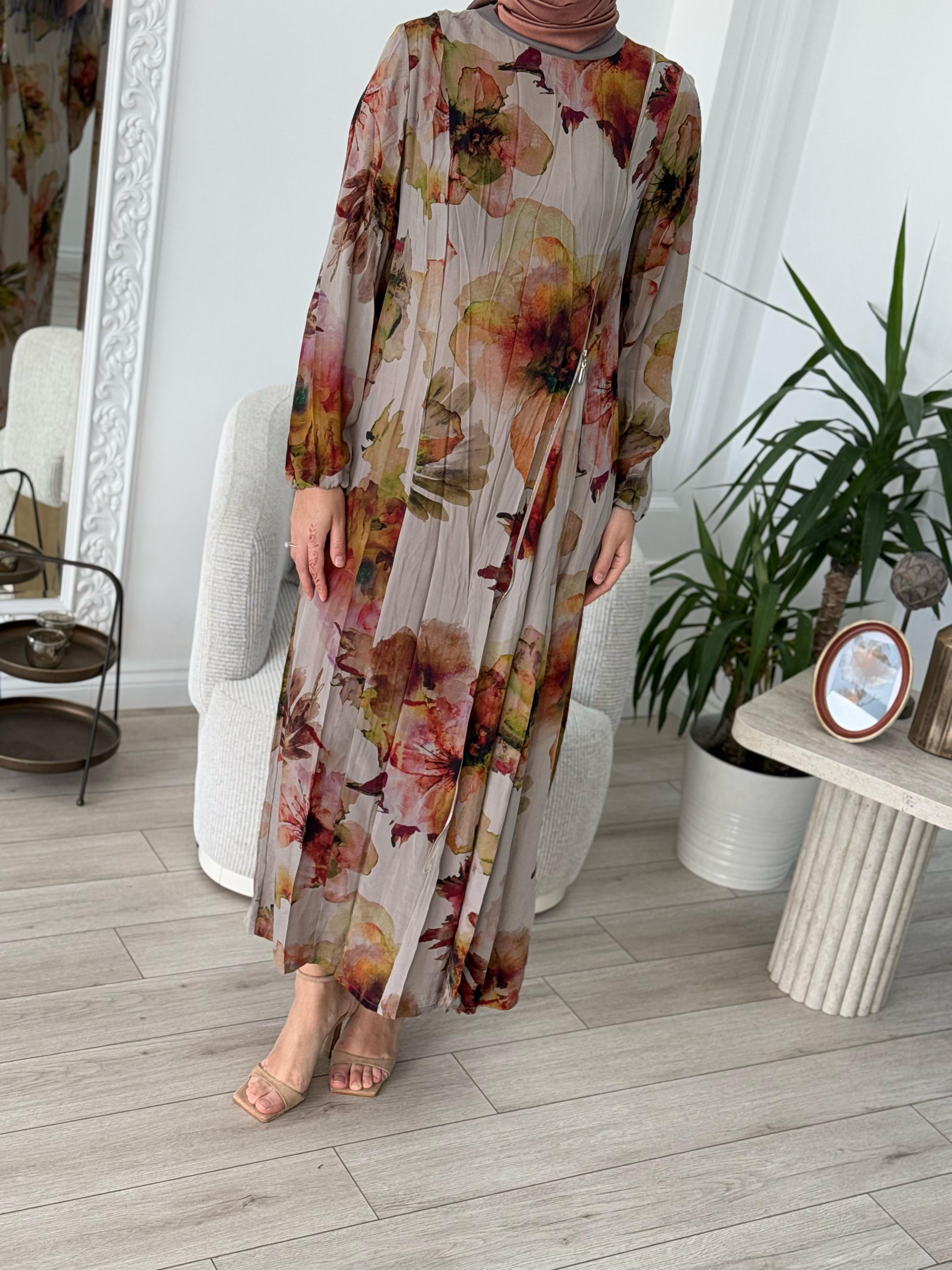 Misswhence Fermuar Detaylı Taş Baskılı Elbise 37830