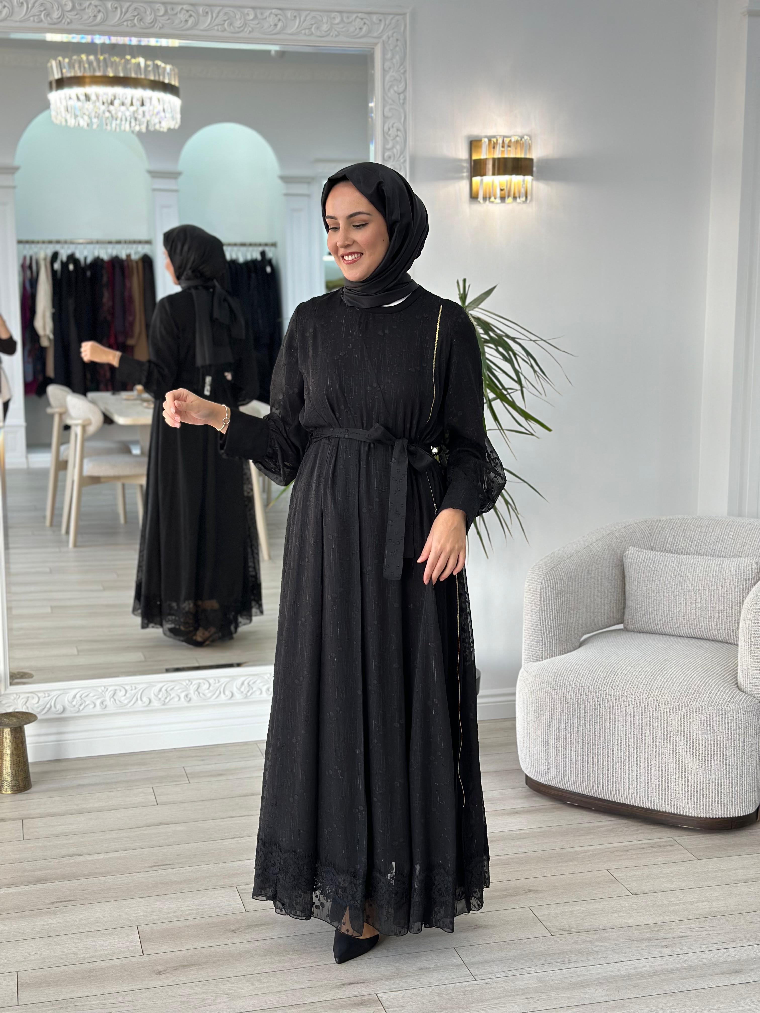 Misswhence Fermuar Detaylı Tül İkili Elbise 36830