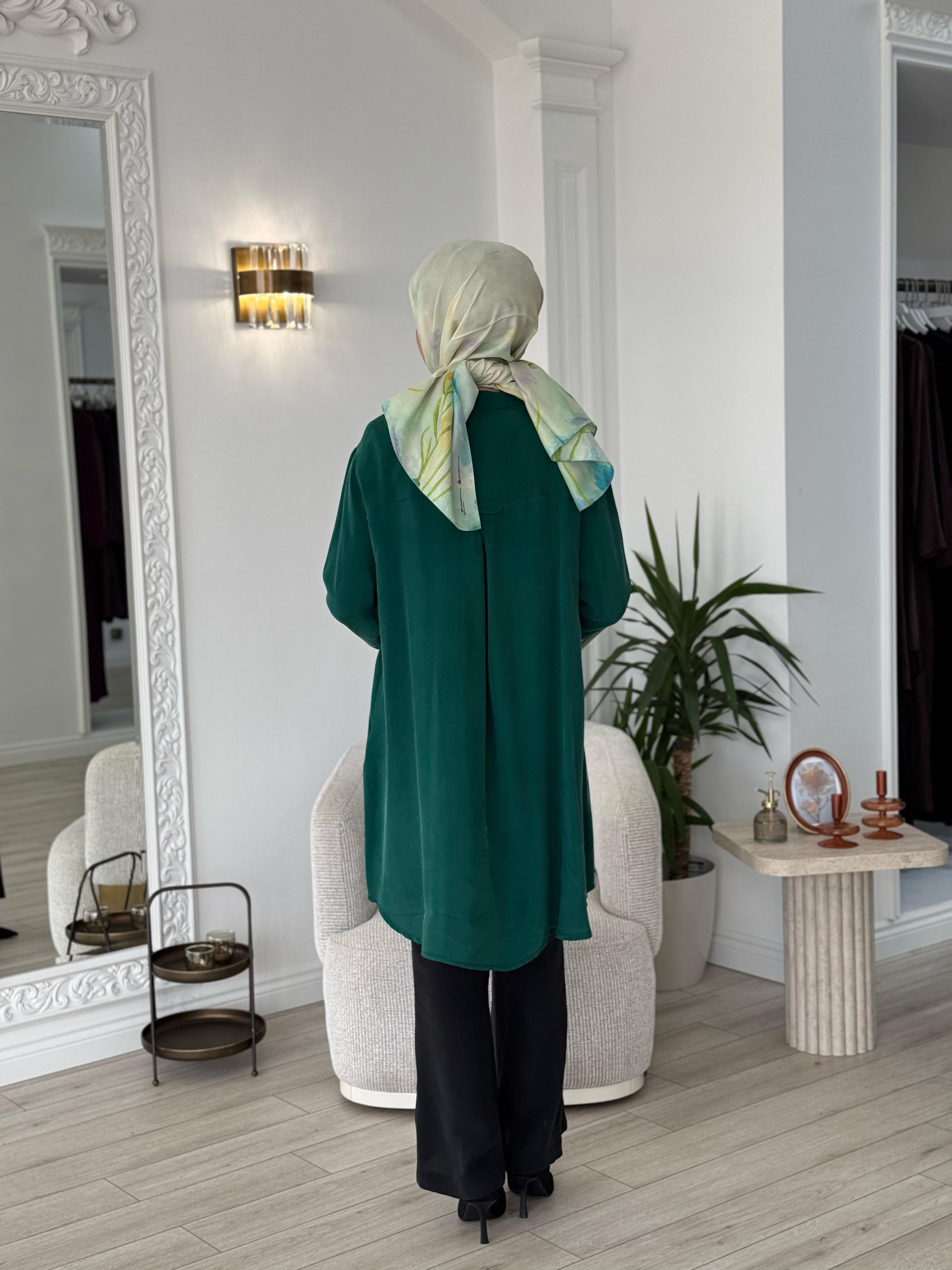 Misswhence Fermuarlı Cupro Kap Yeşil 37402