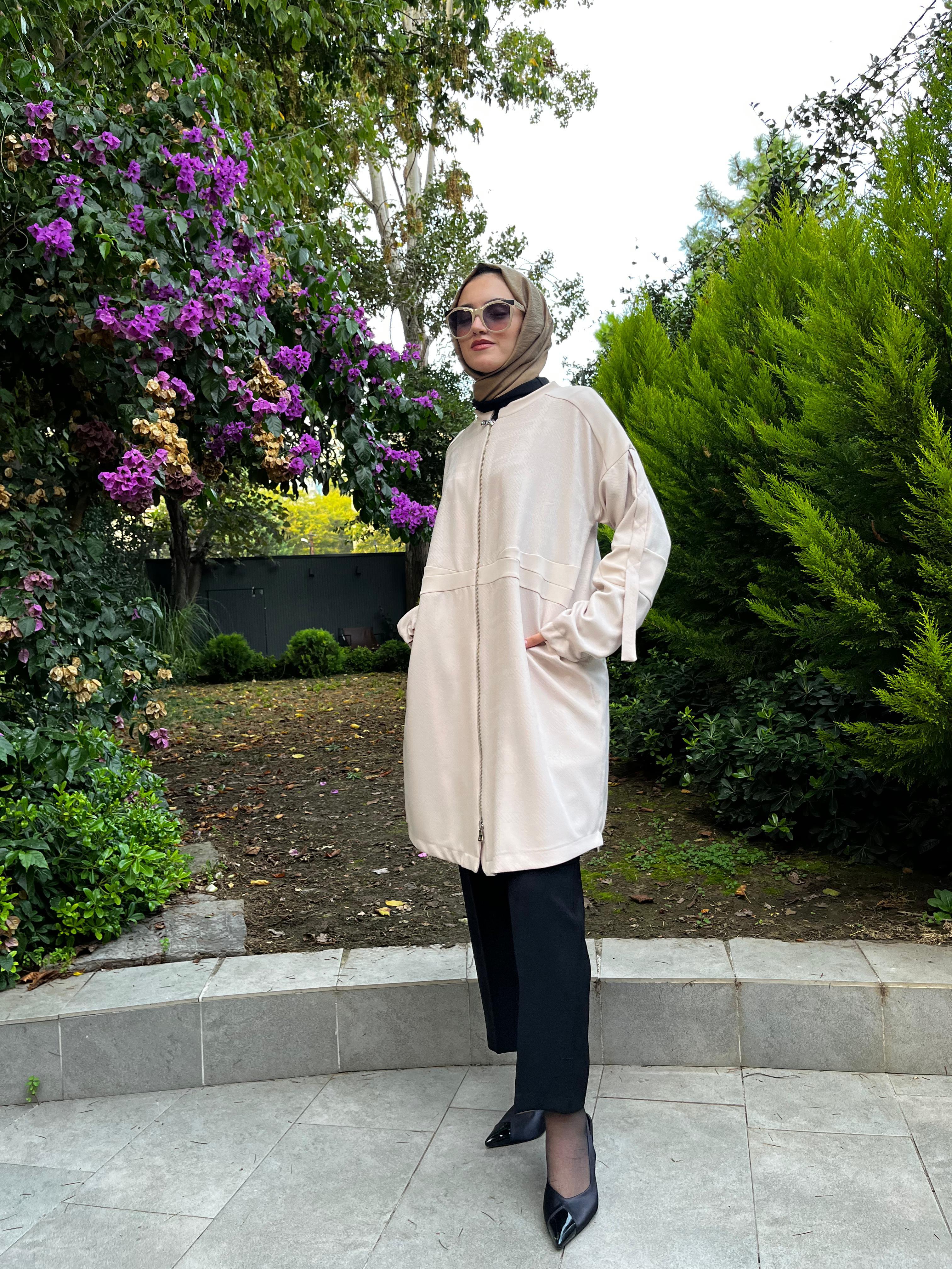 Misswhence Fermuarlı Kısa Kap Taş 36407