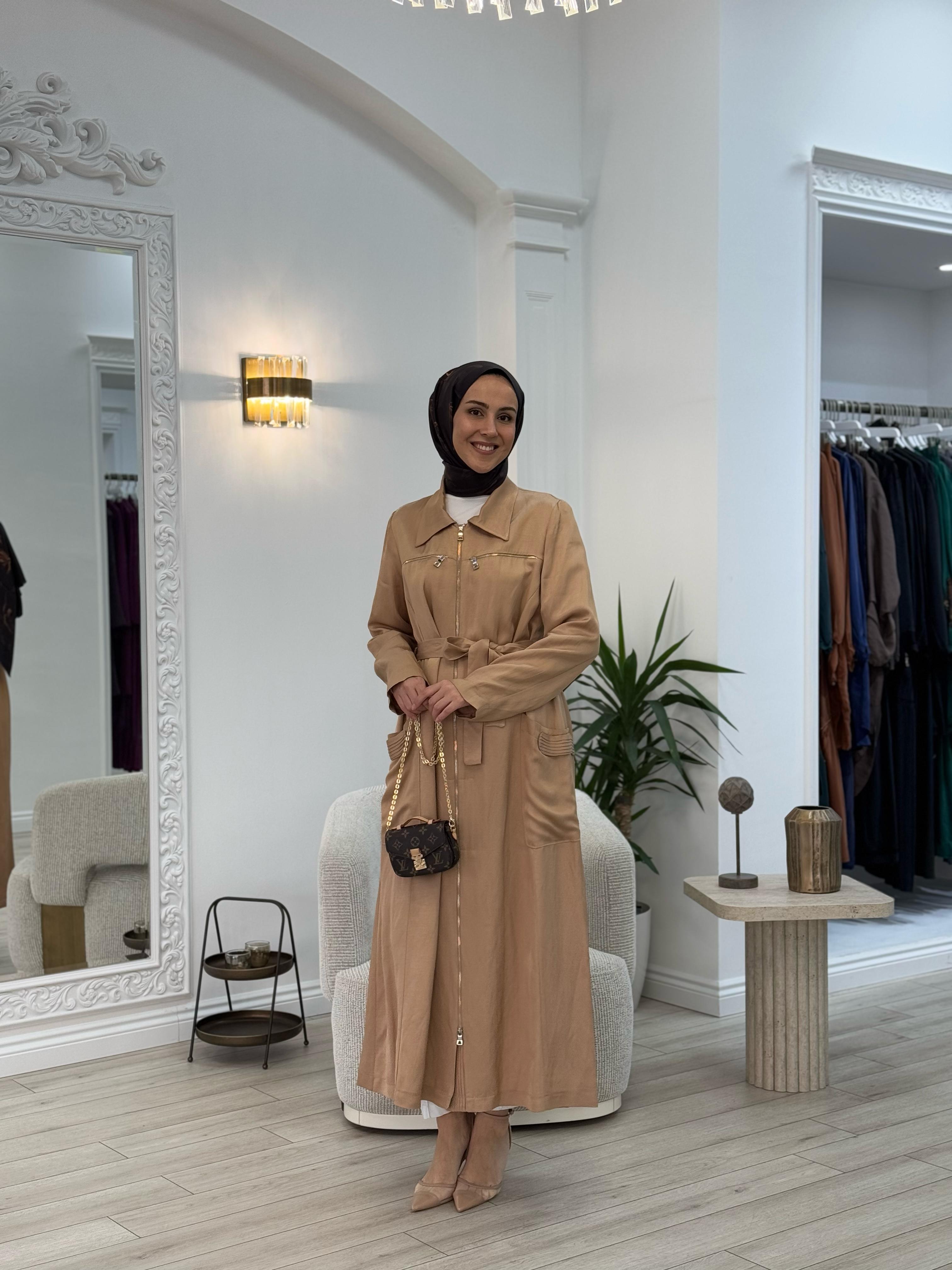 Misswhence Fermuarlı Pardesü Camel 37515