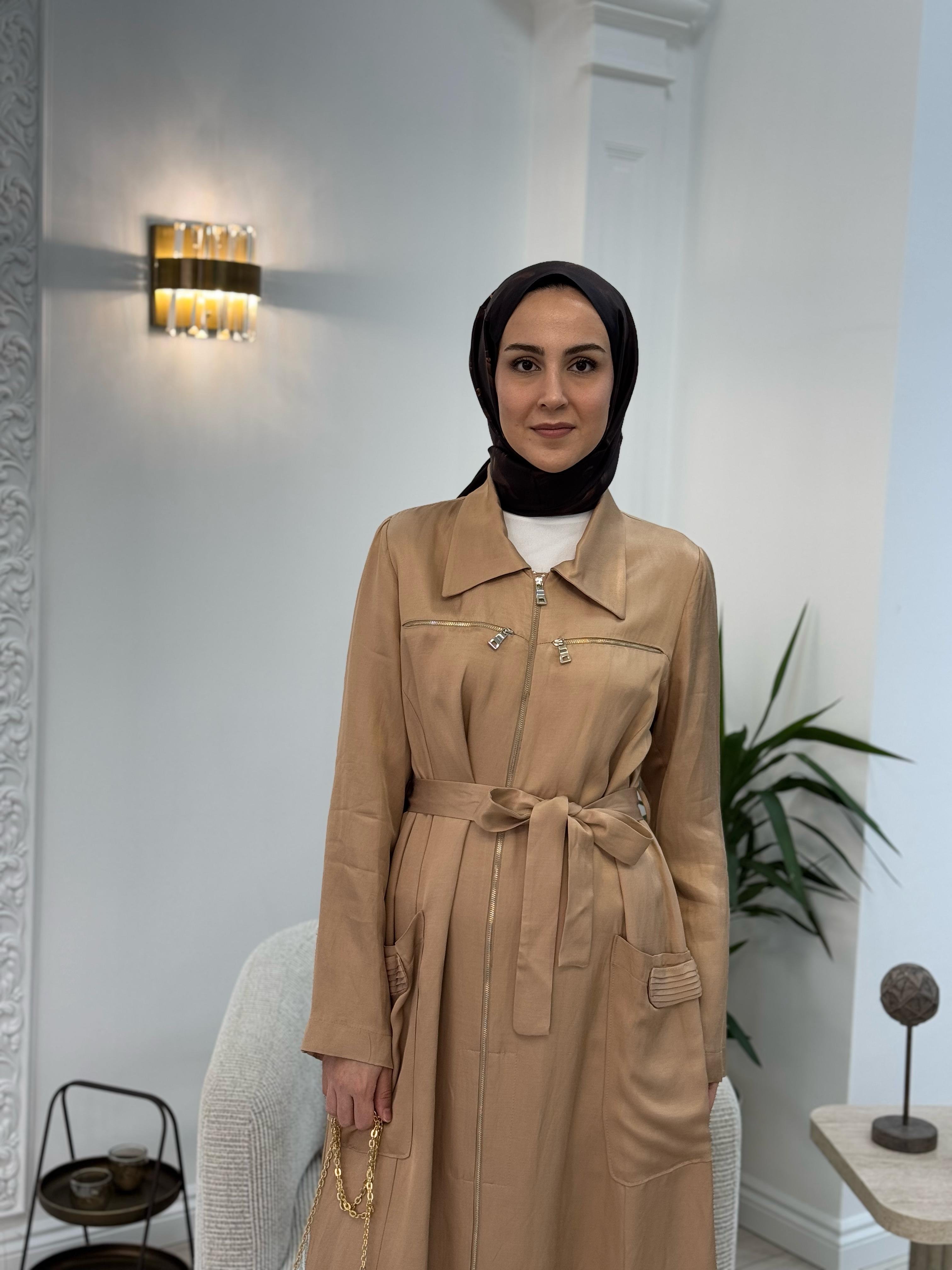 Misswhence Fermuarlı Pardesü Camel 37515