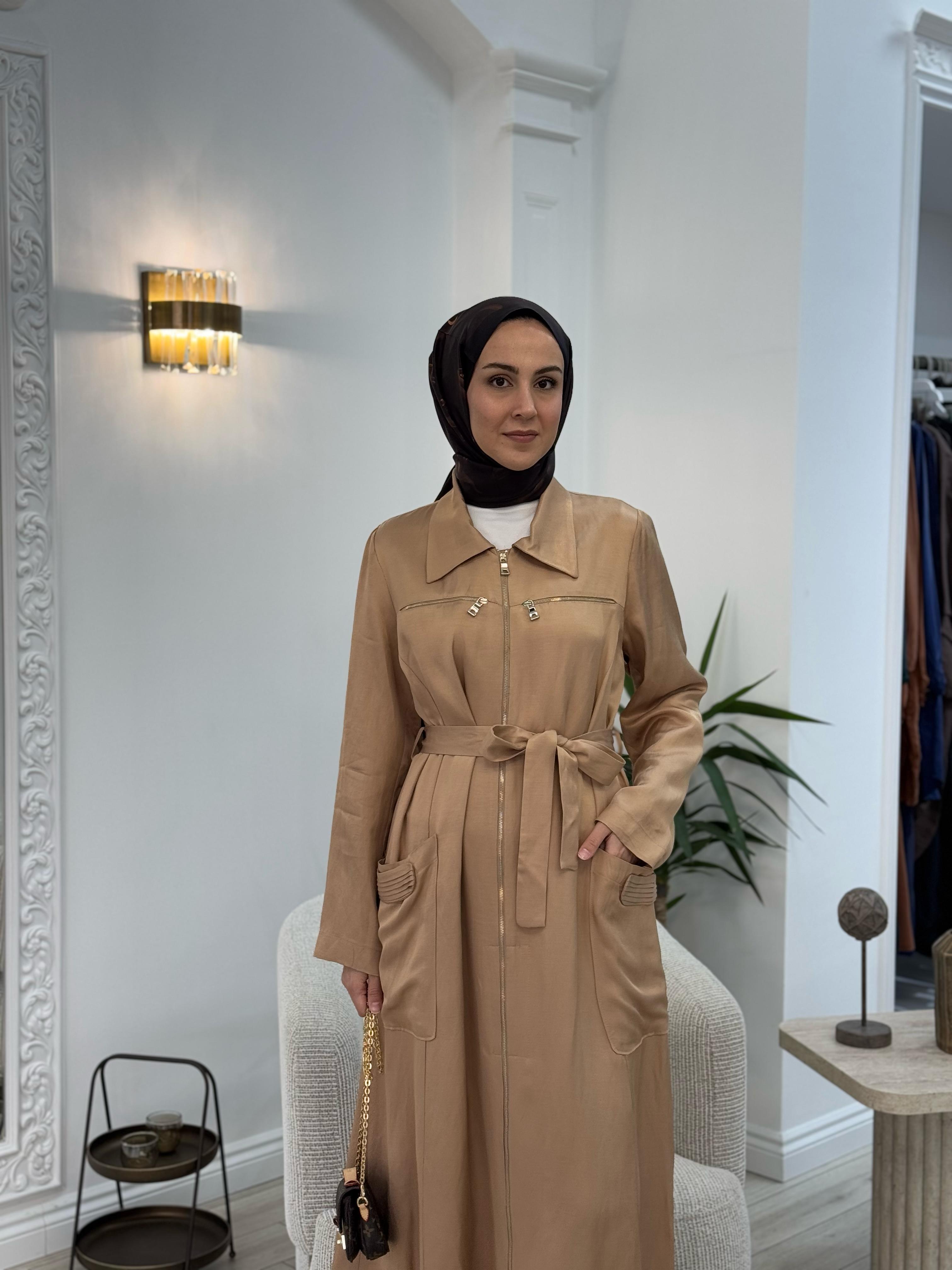 Misswhence Fermuarlı Pardesü Camel 37515