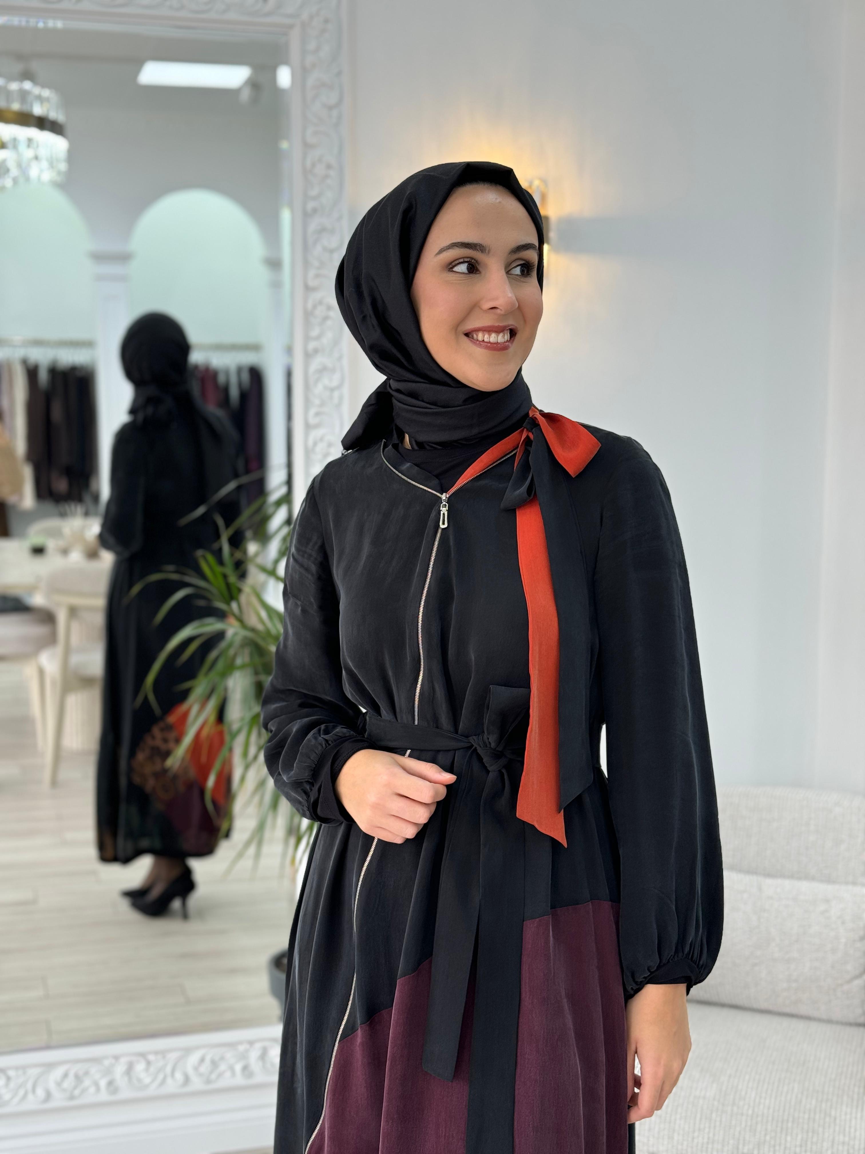 Misswhence Fermuarlı Patchwork Elbise 36831