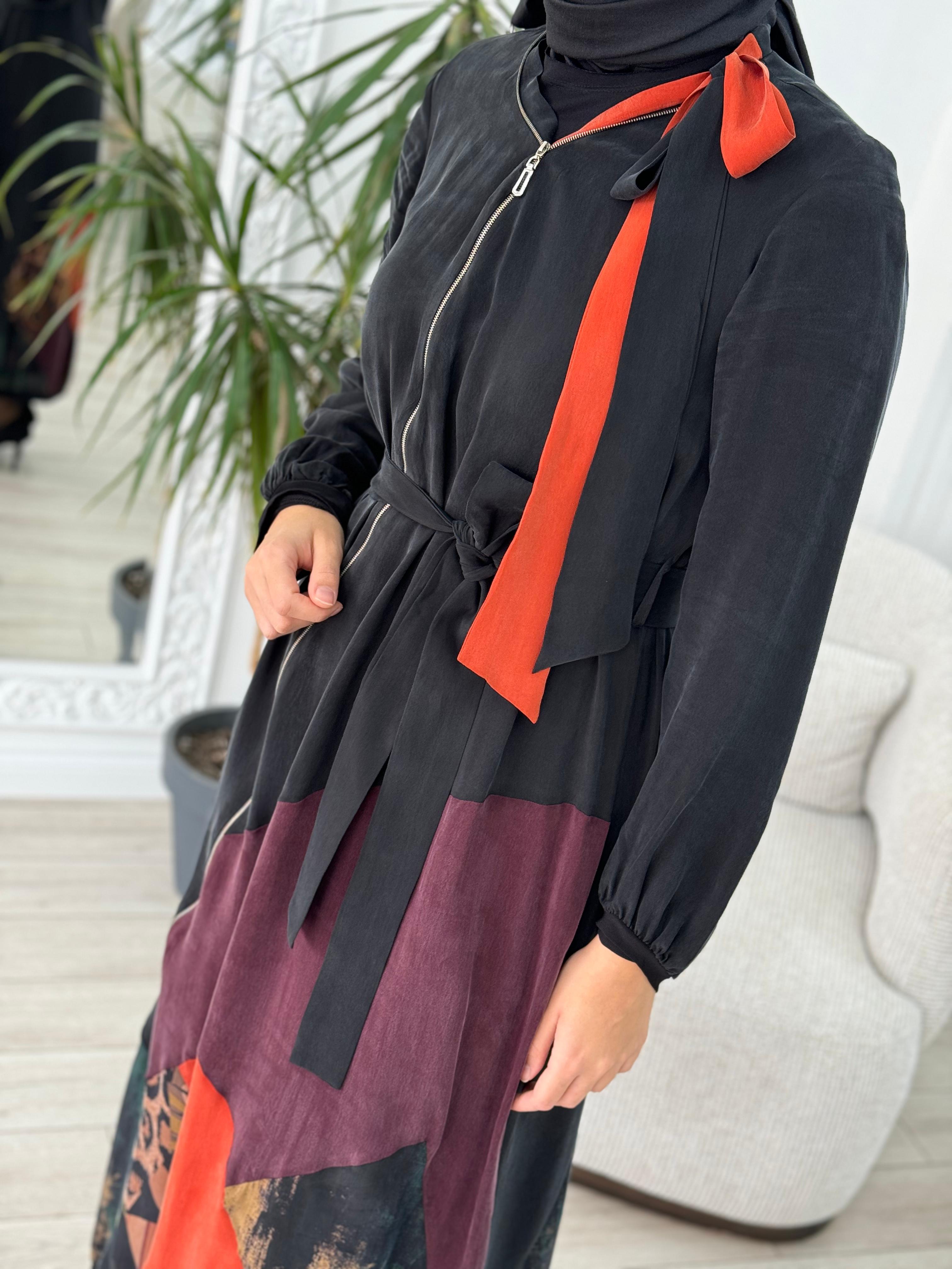 Misswhence Fermuarlı Patchwork Elbise 36831