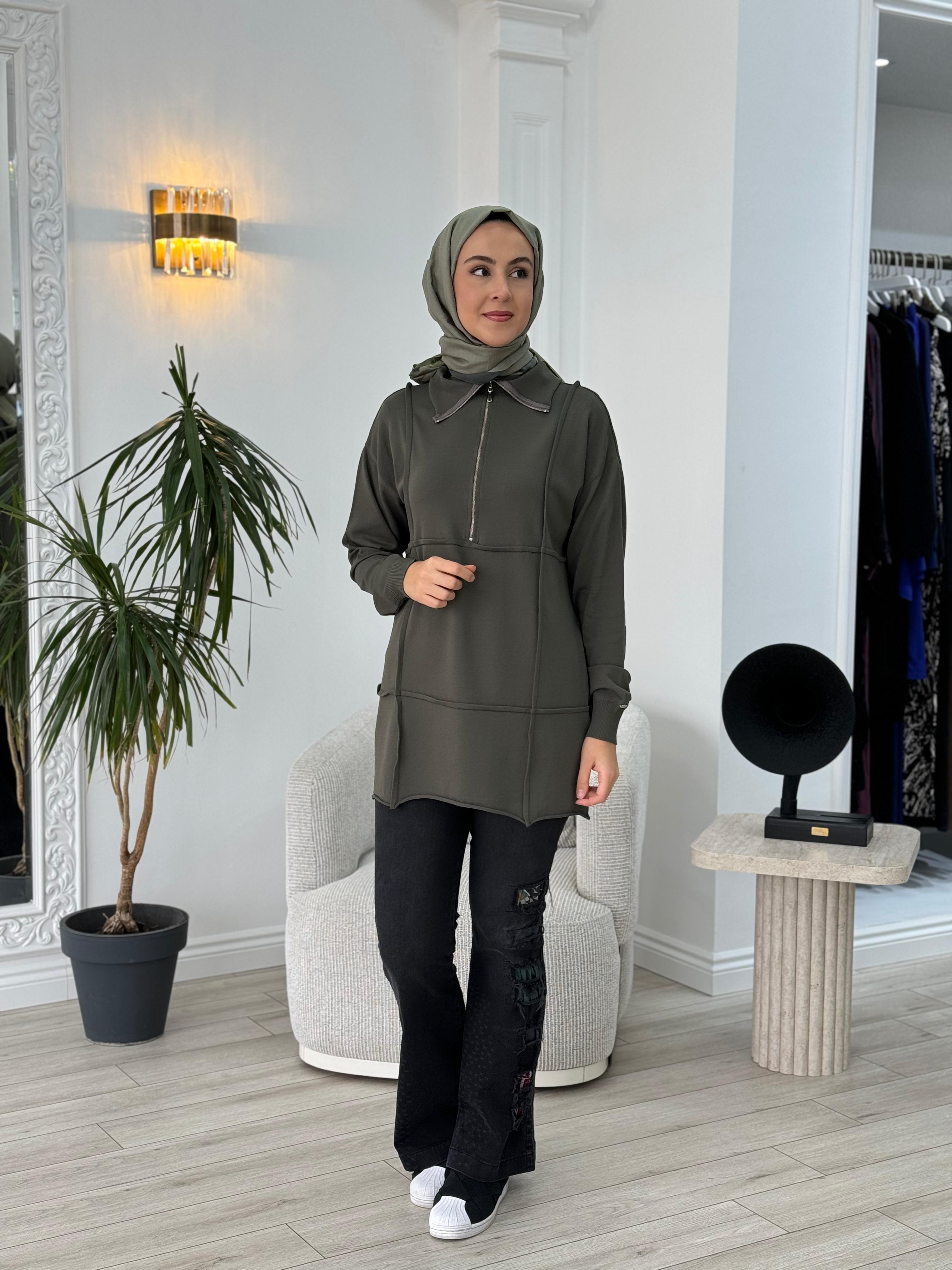 Misswhence Fermuarlı Triko Tunik 36016