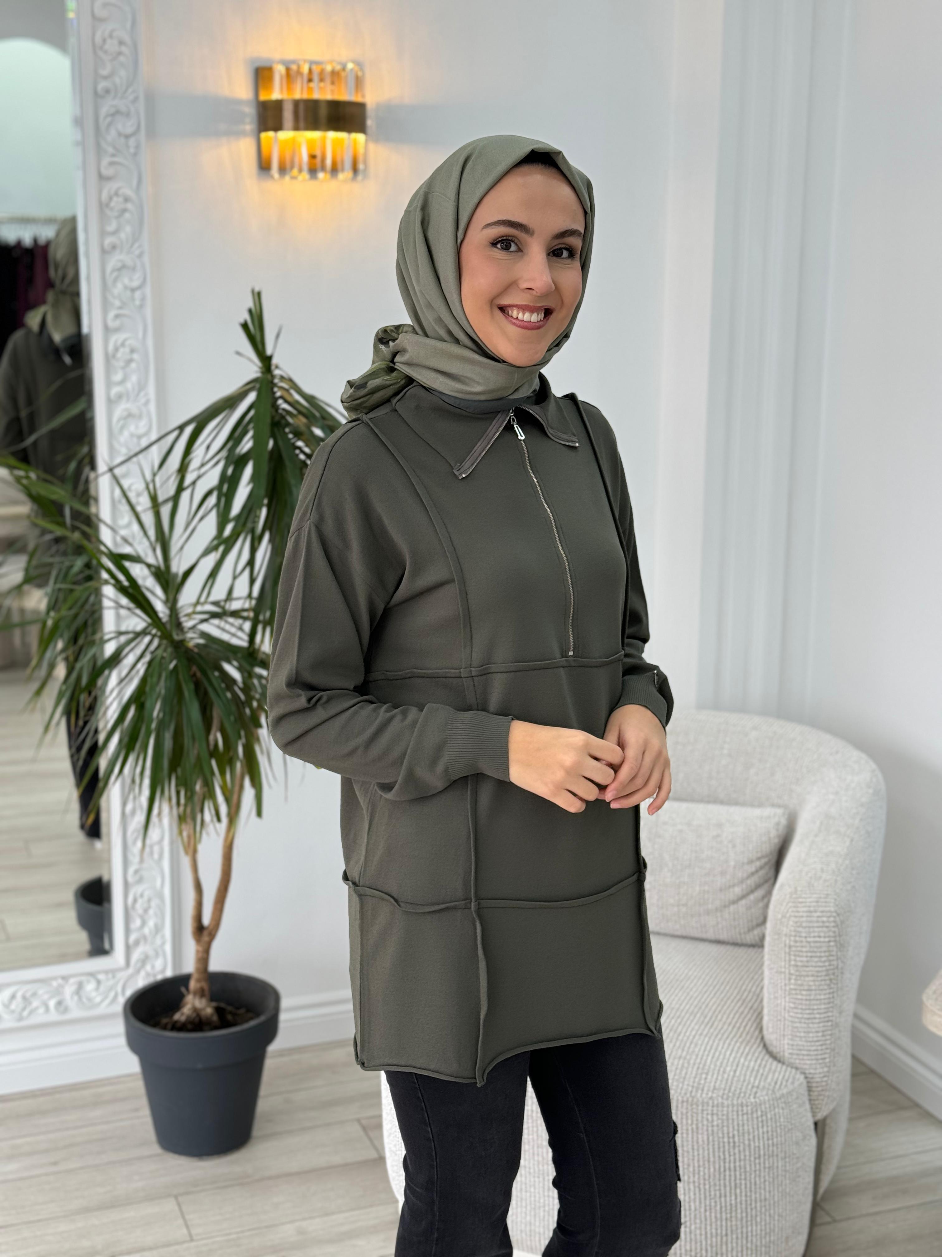 Misswhence Fermuarlı Triko Tunik 36016