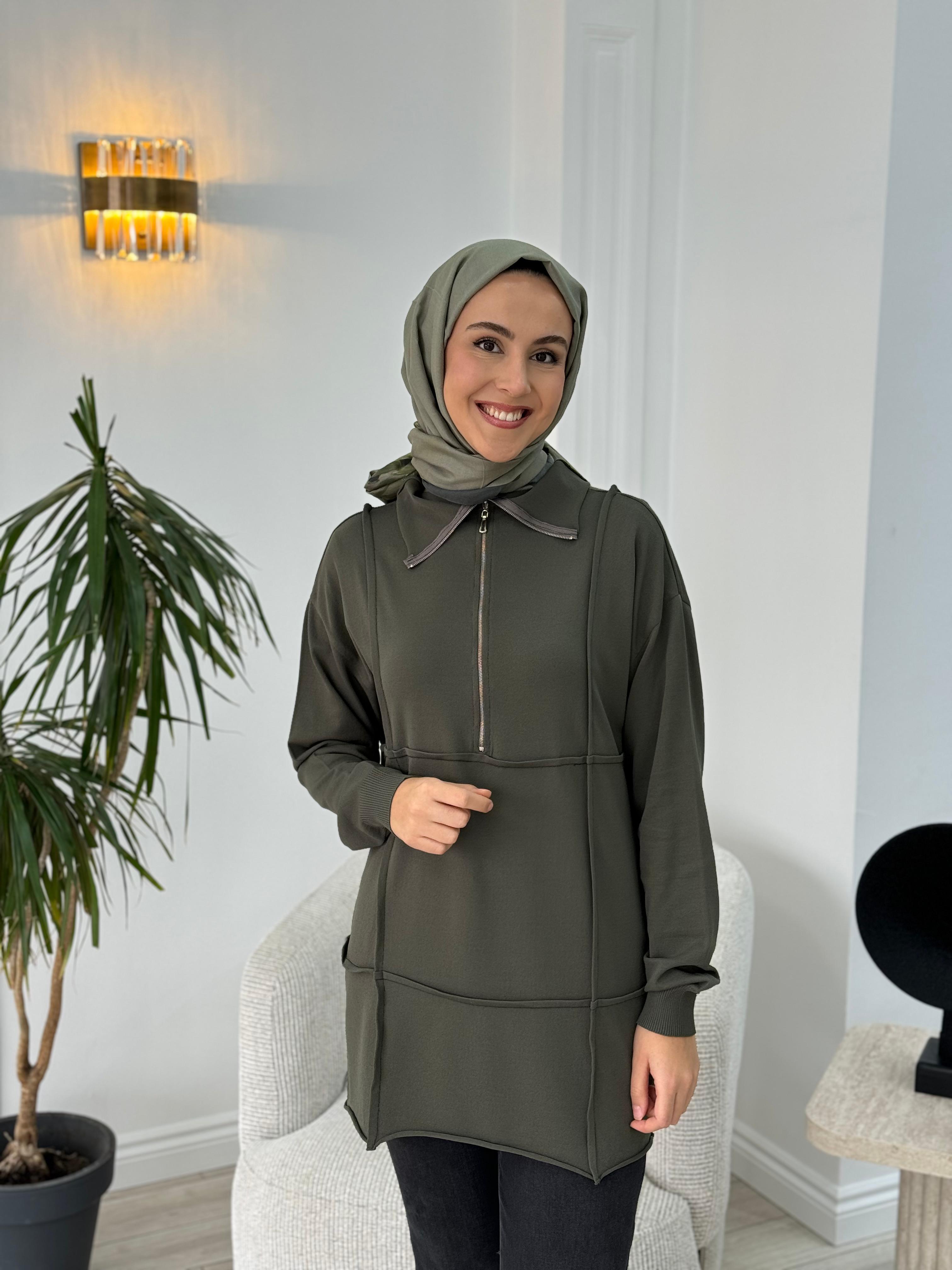 Misswhence Fermuarlı Triko Tunik 36016